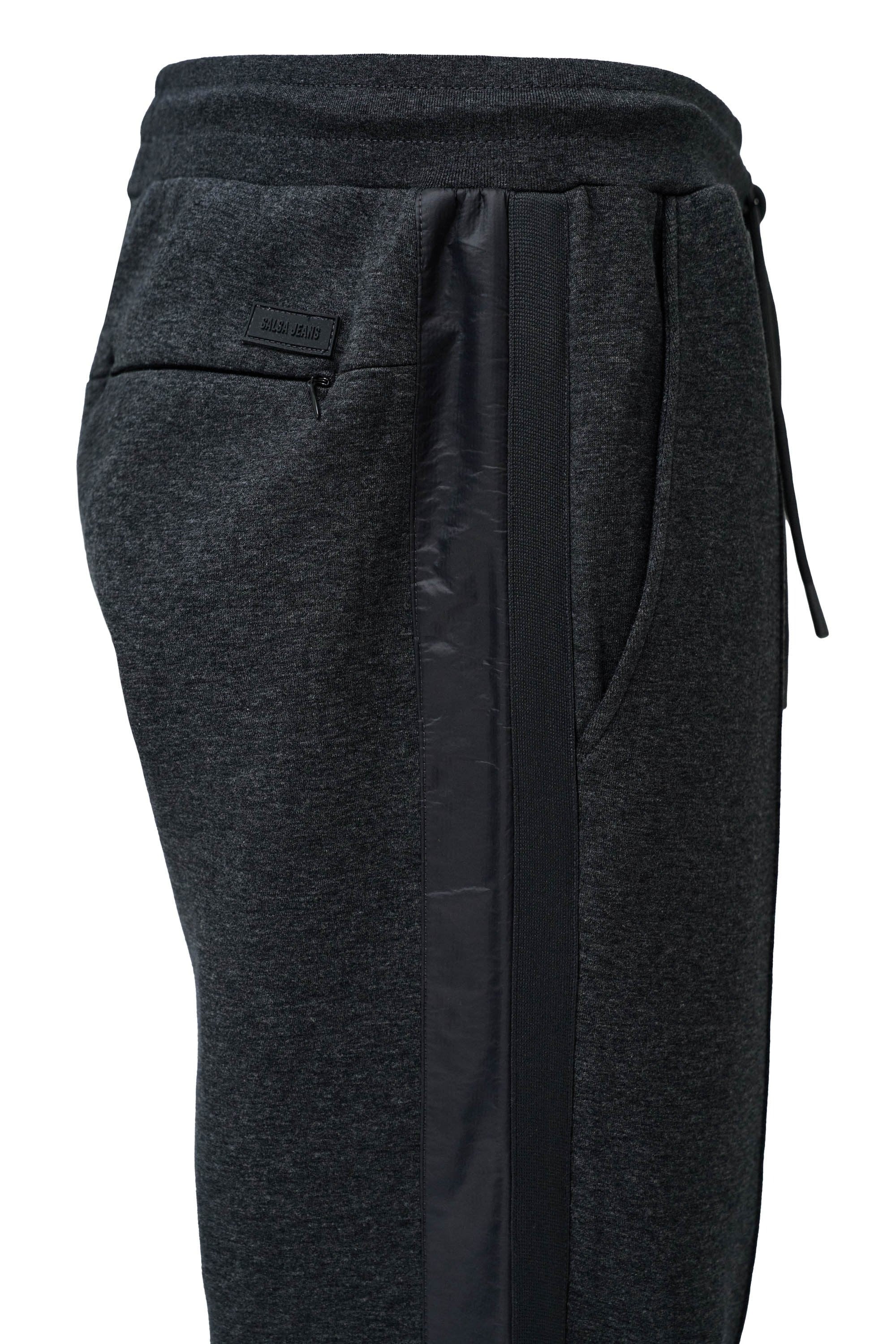 Scuba Interlock Joggers Mix Materials in grigio scuro