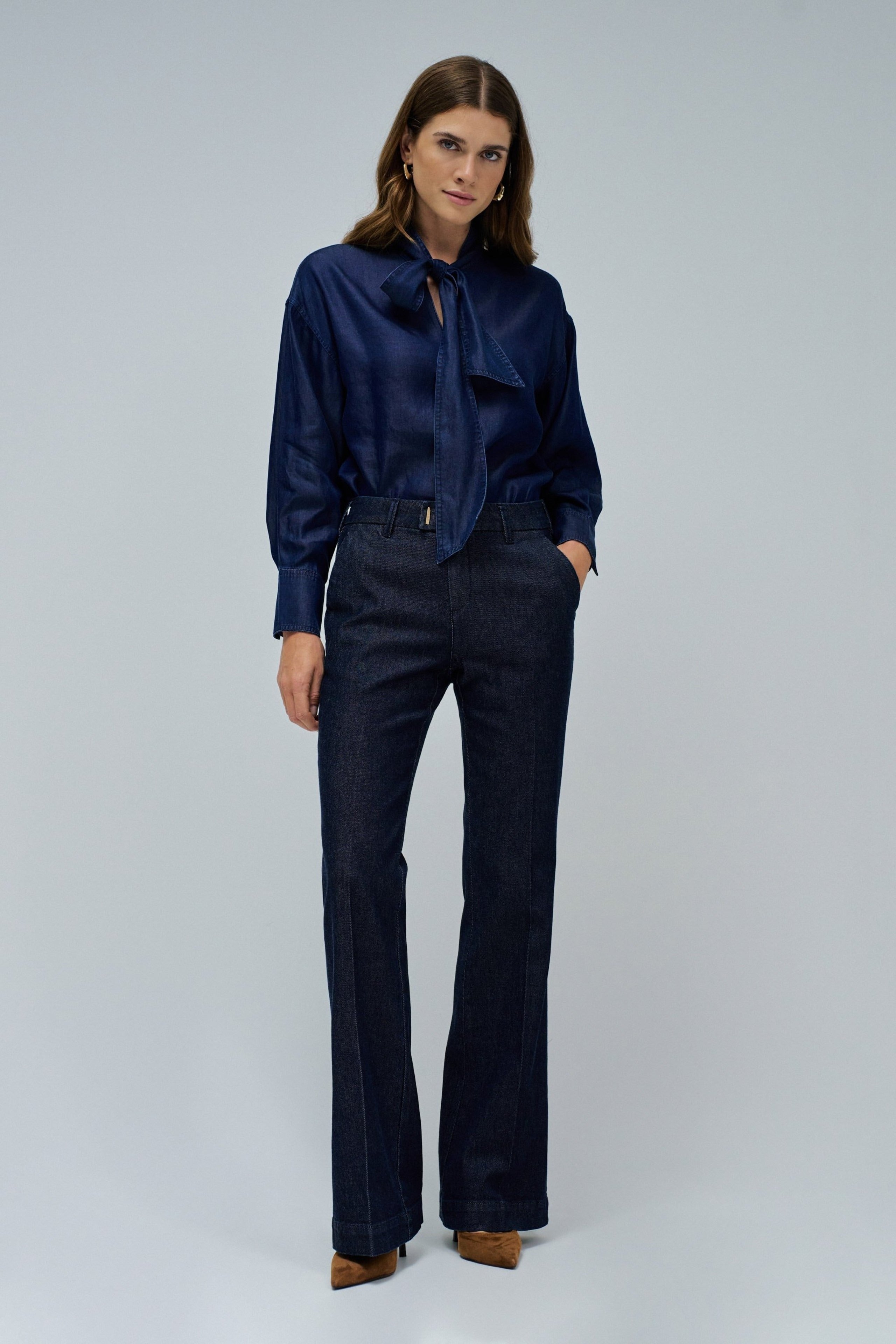 Camicetta con pizzo in lavaggio scuro Camicie Salsa Jeans