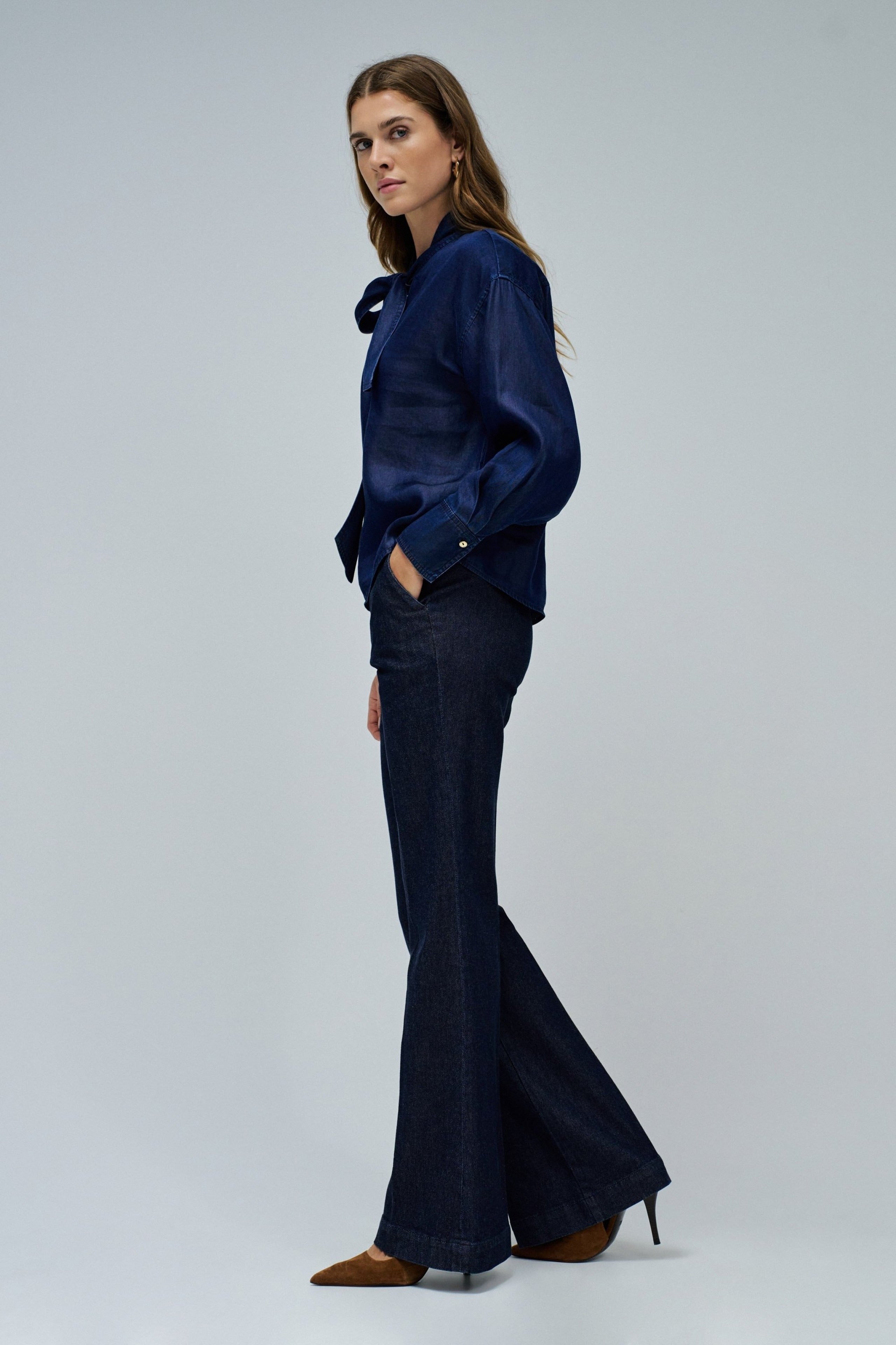 Camicetta con pizzo in lavaggio scuro Camicie Salsa Jeans