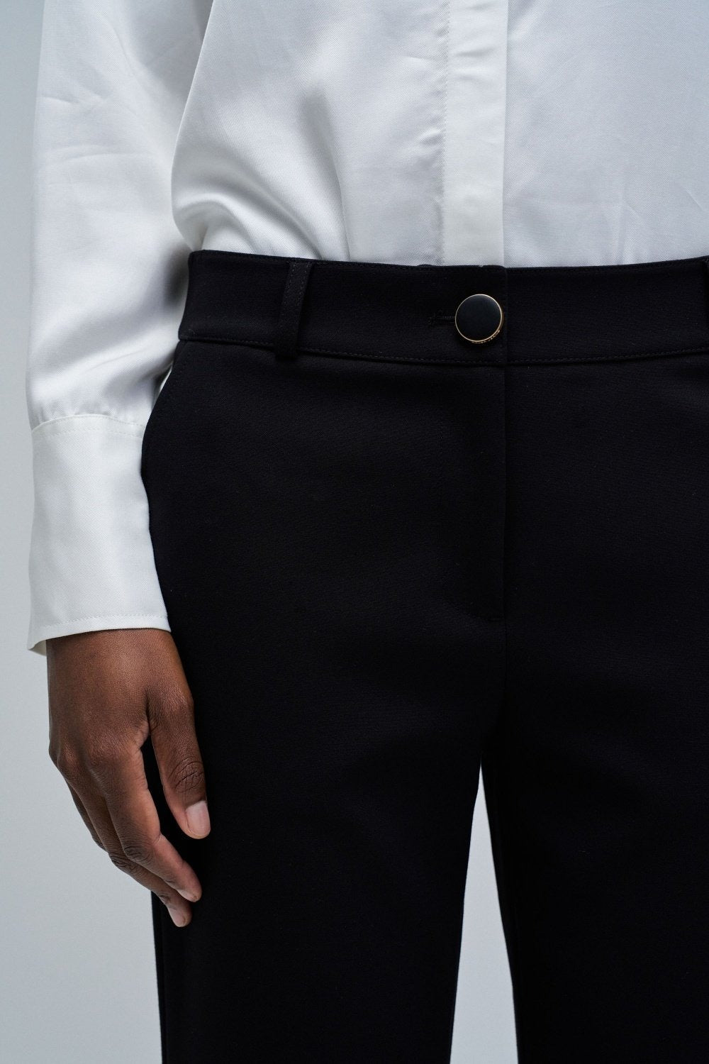 Chino basic a vita alta in nero Pantaloni Salsa Jeans