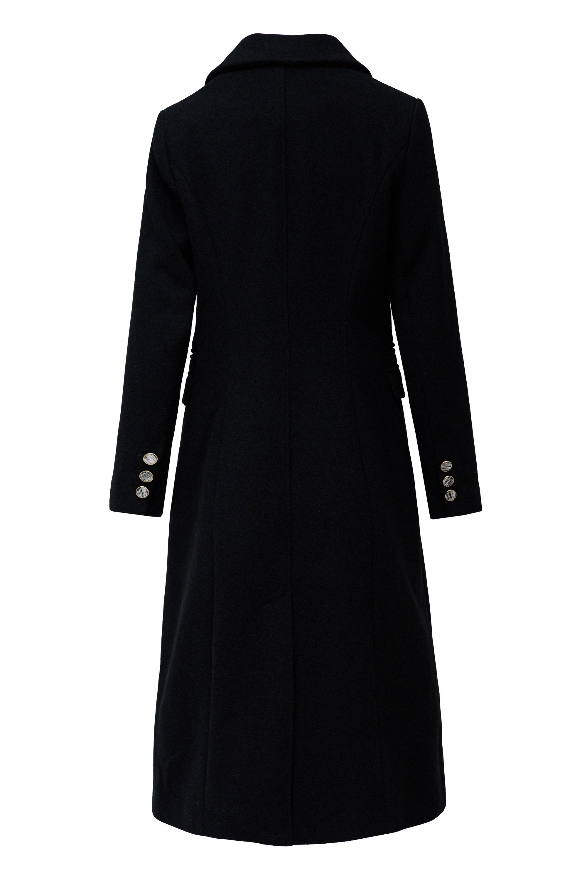 Cappotto in lana con collo in pelliccia sintetica in nero Giacche Salsa Jeans