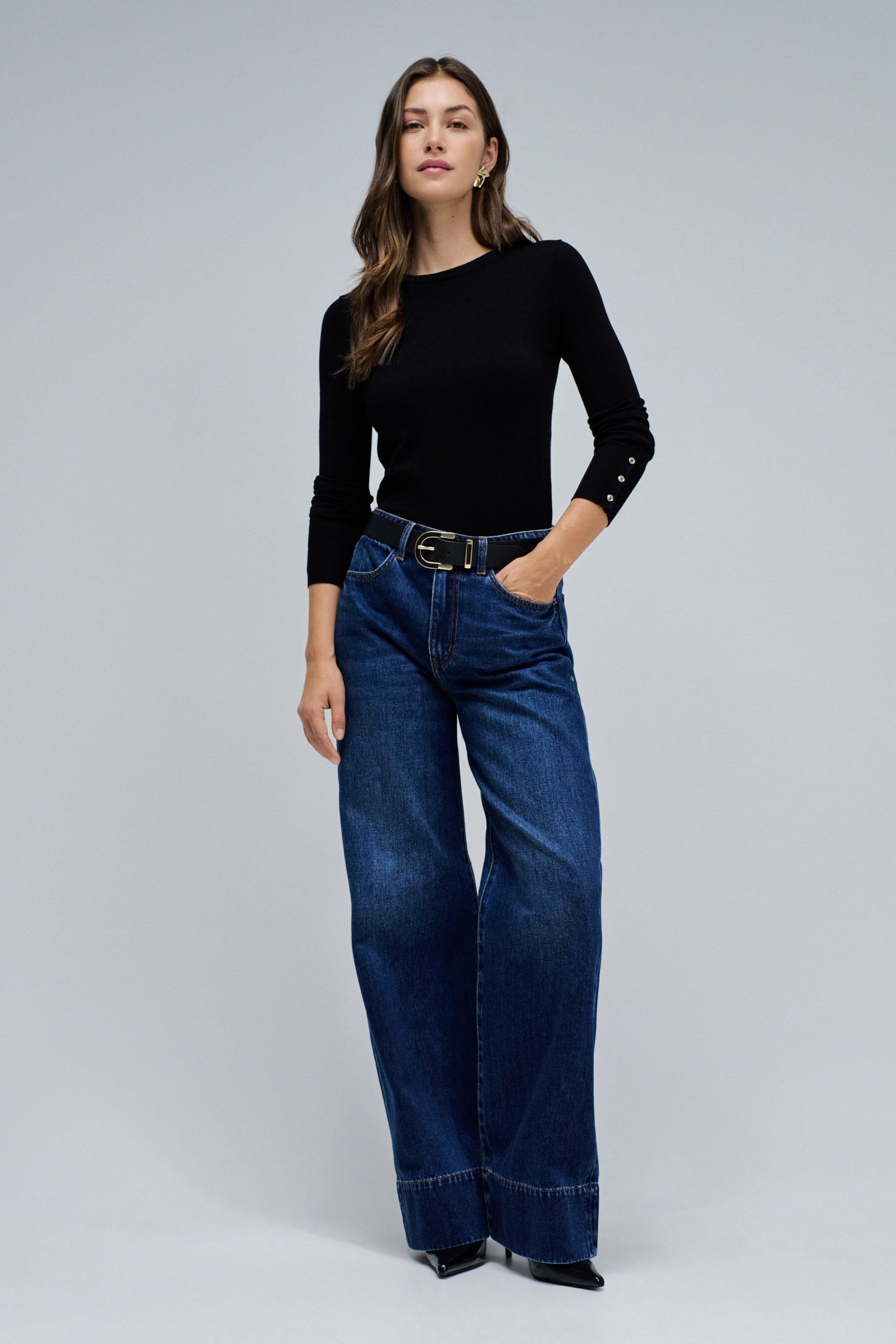 Basic a maniche lunghe in nero Maglioni Salsa Jeans