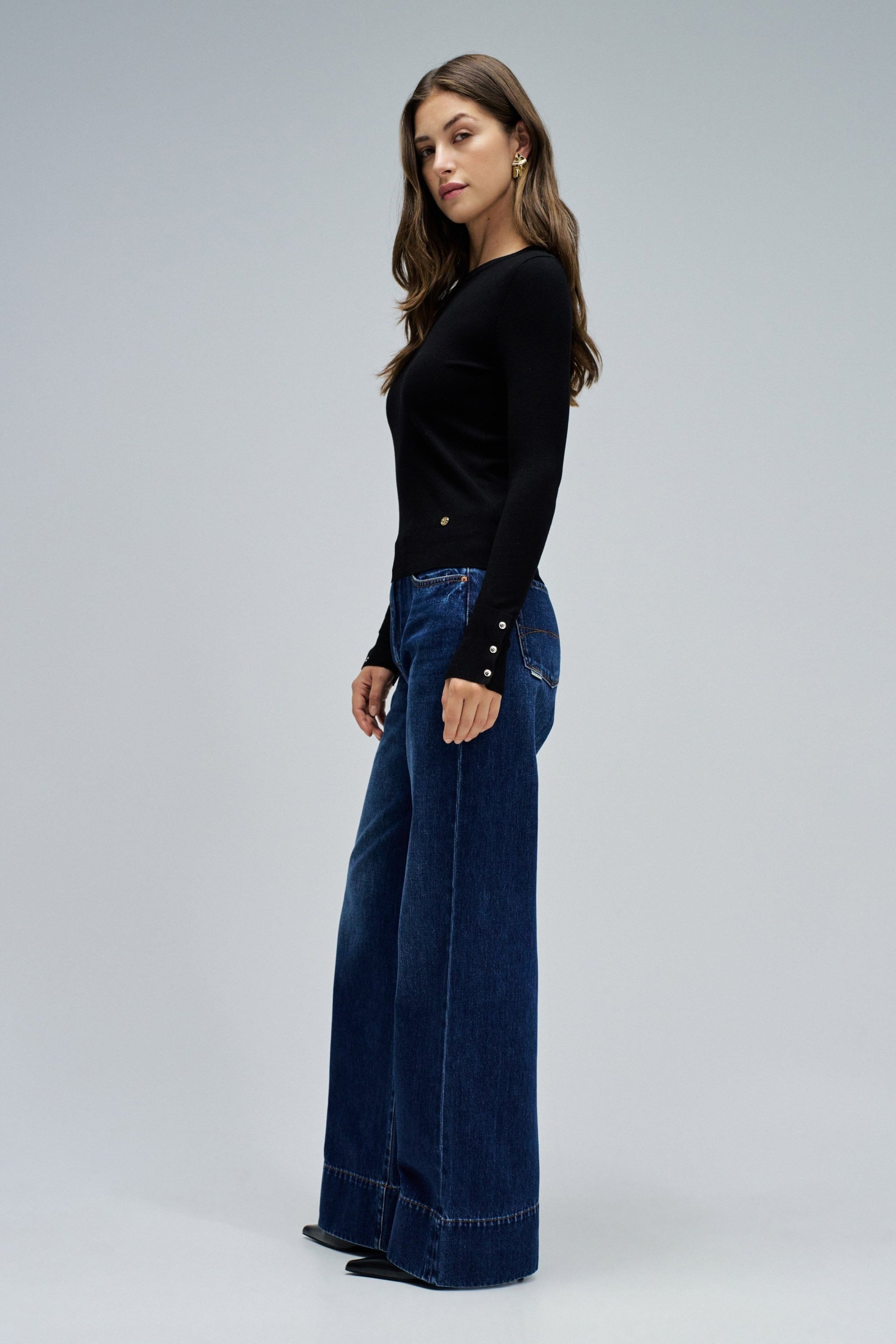 Basic a maniche lunghe in nero Maglioni Salsa Jeans