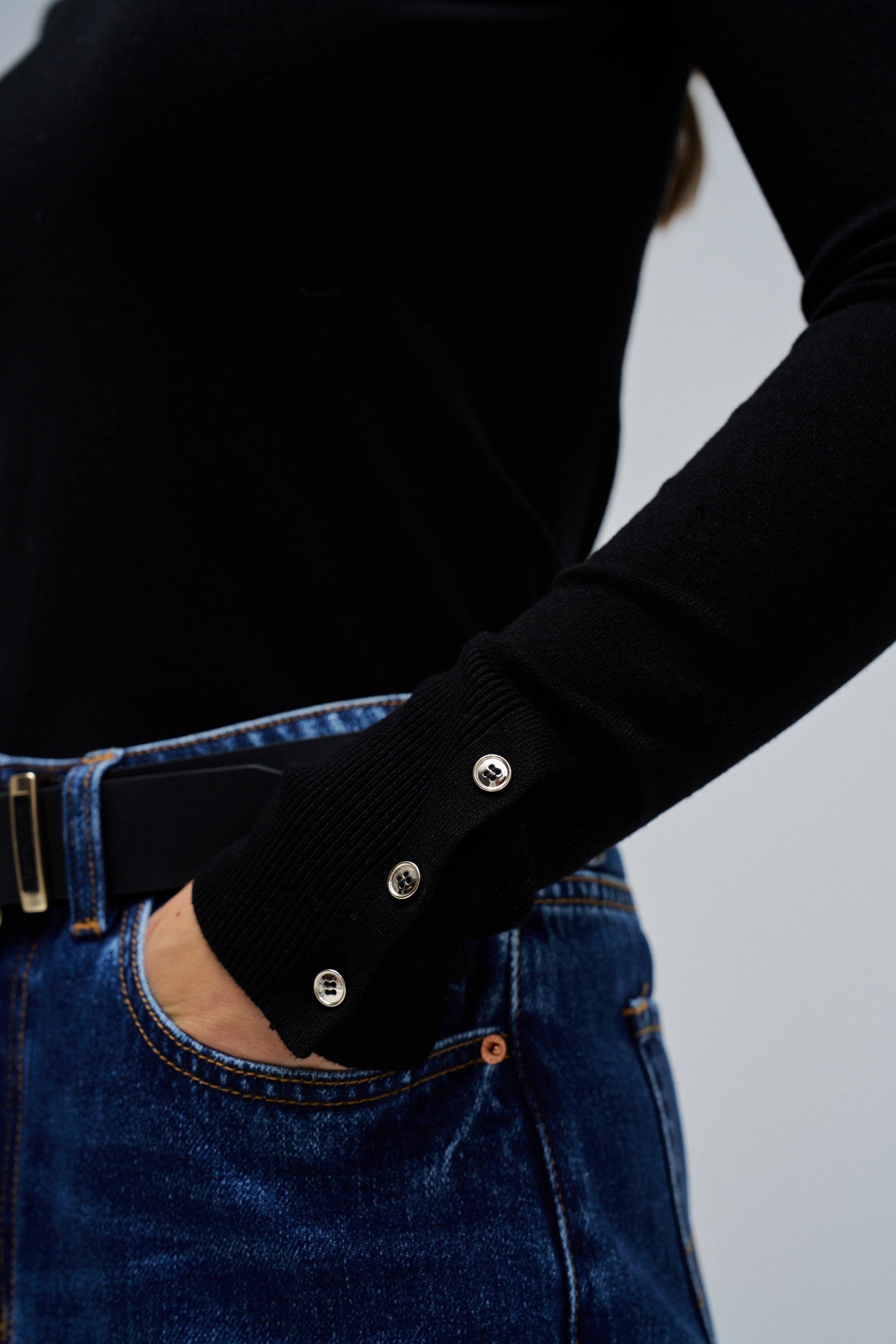 Basic a maniche lunghe in nero Maglioni Salsa Jeans