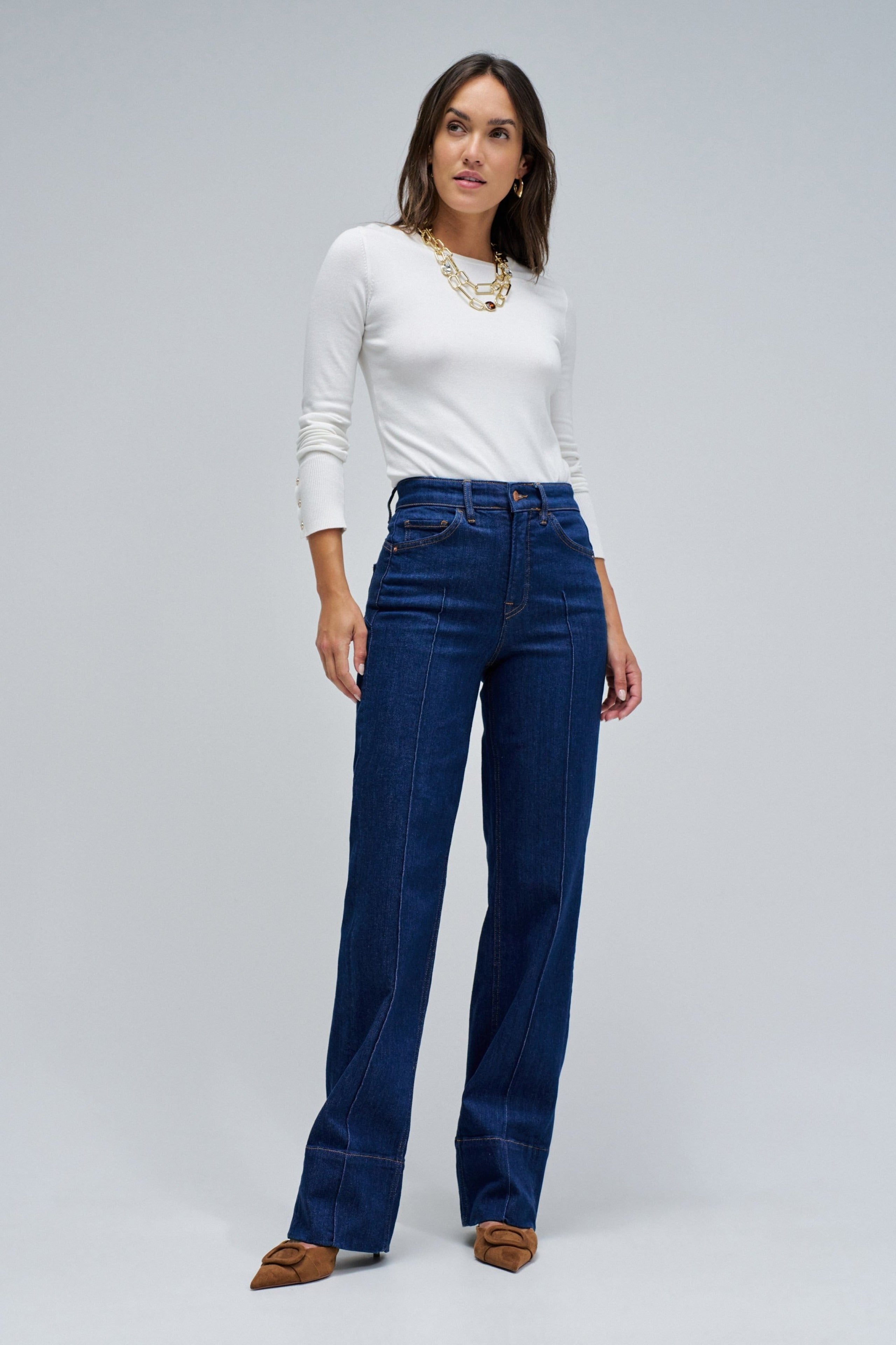 Basic a maniche lunghe in perle chiare Maglioni Salsa Jeans