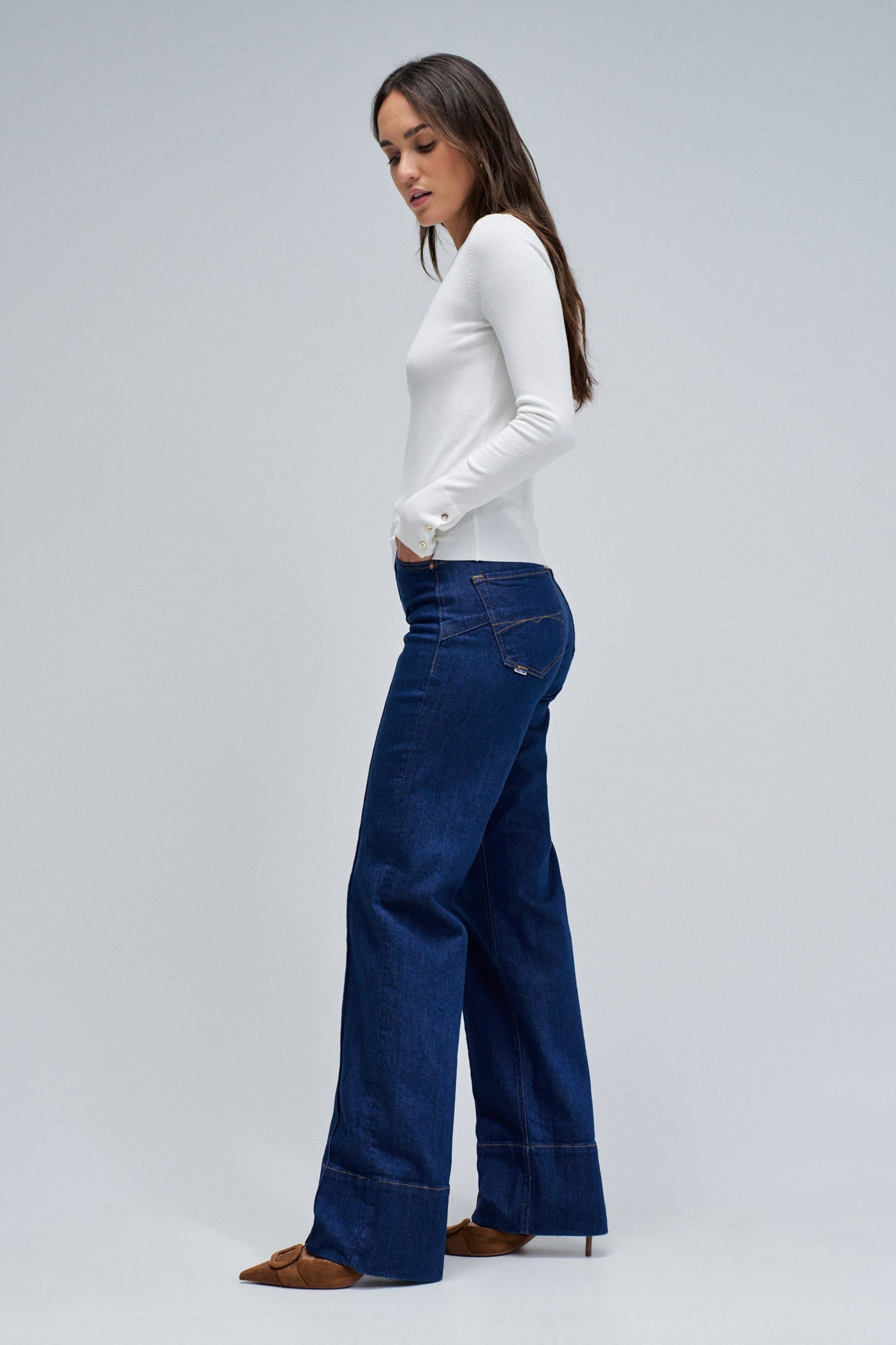 Basic a maniche lunghe in perle chiare Maglioni Salsa Jeans