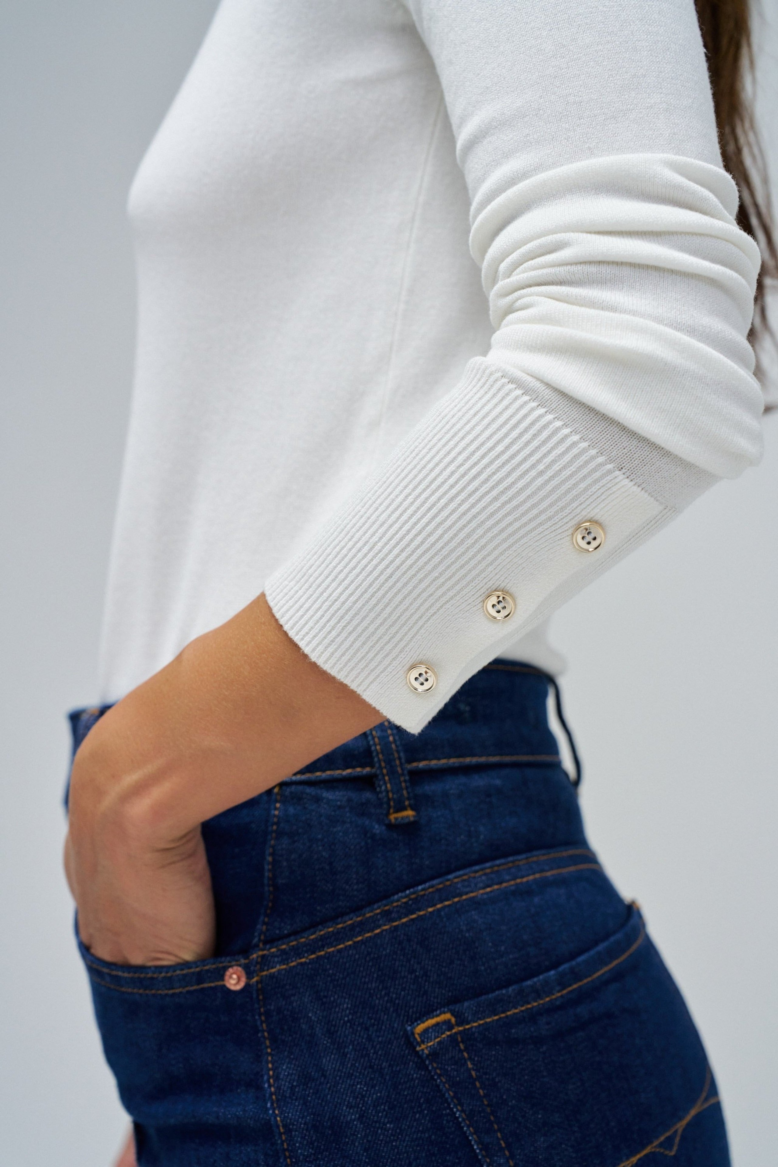 Basic a maniche lunghe in perle chiare Maglioni Salsa Jeans