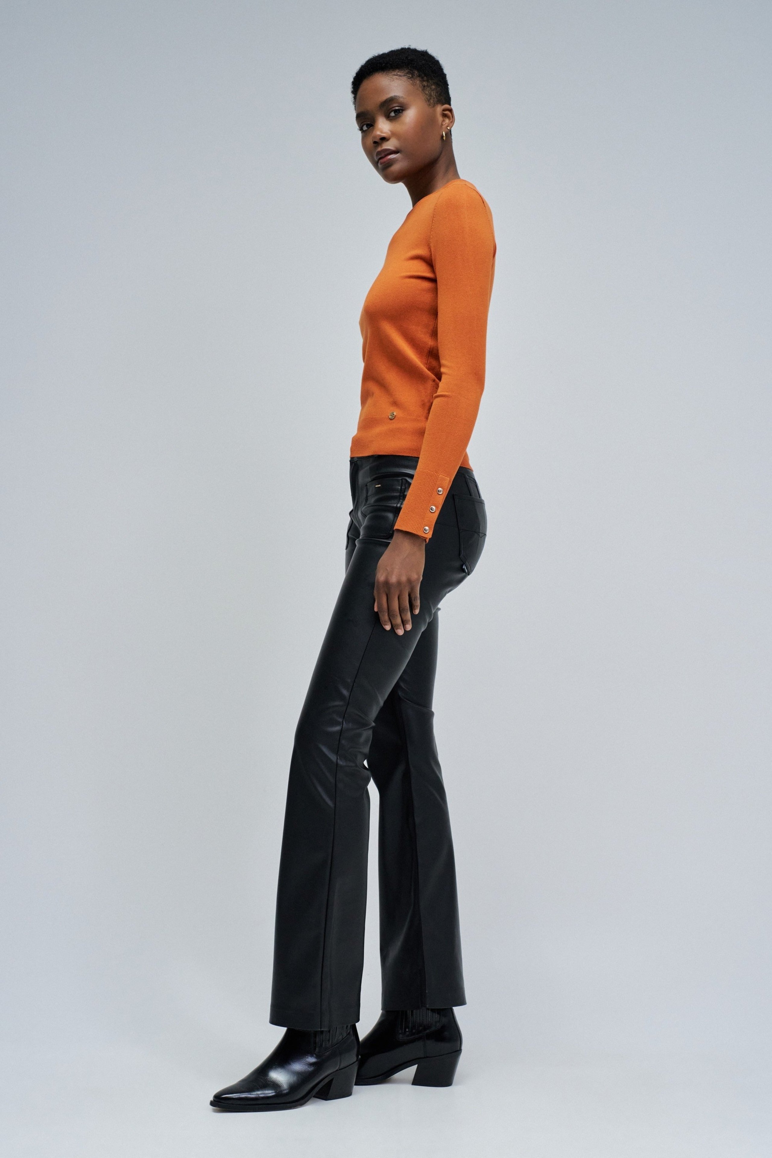 Basic a maniche lunghe in arancione medio Maglioni Salsa Jeans