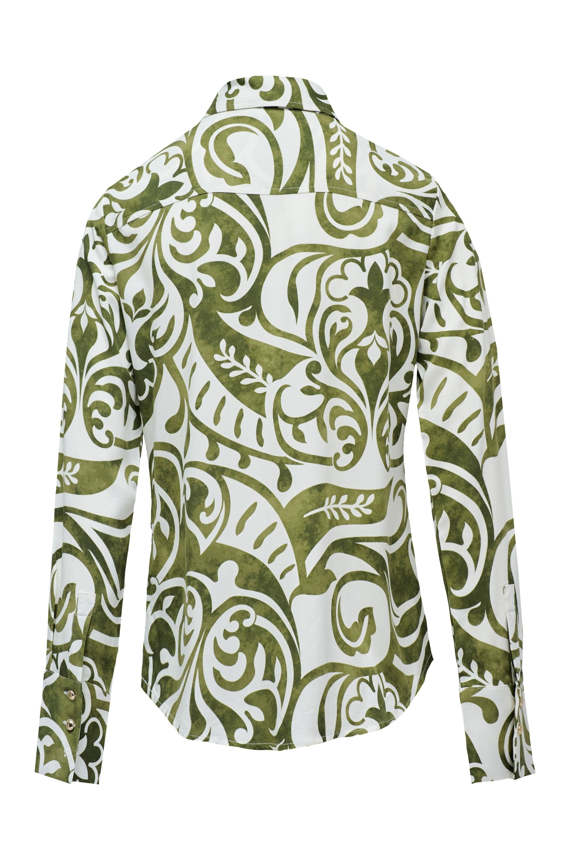 Camicia basic con bottoni dorati in verde scuro V1 Camicie Salsa Jeans