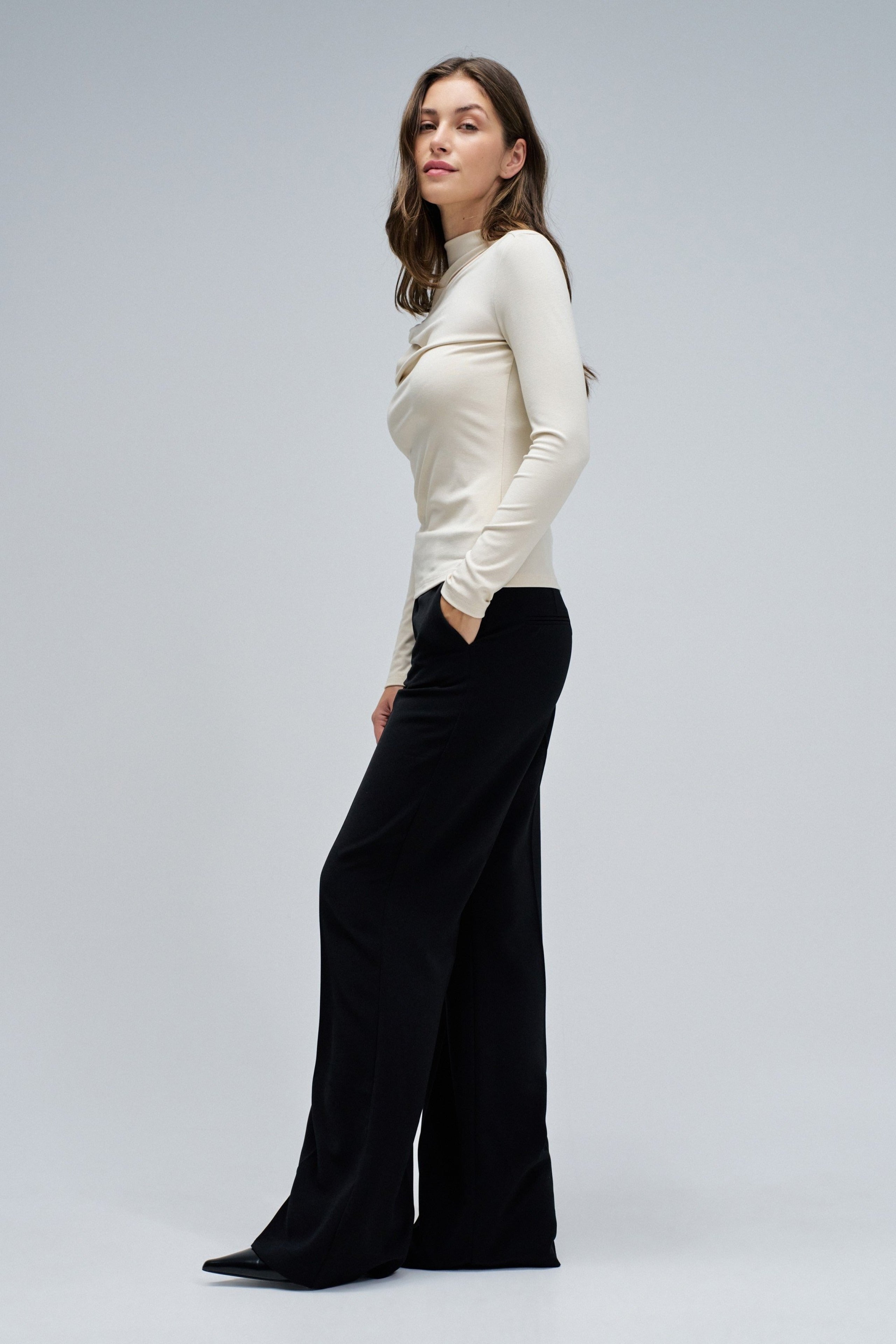 Maniche lunghe con dettaglio a torciglione in t-shirt Perla scura Salsa Jeans