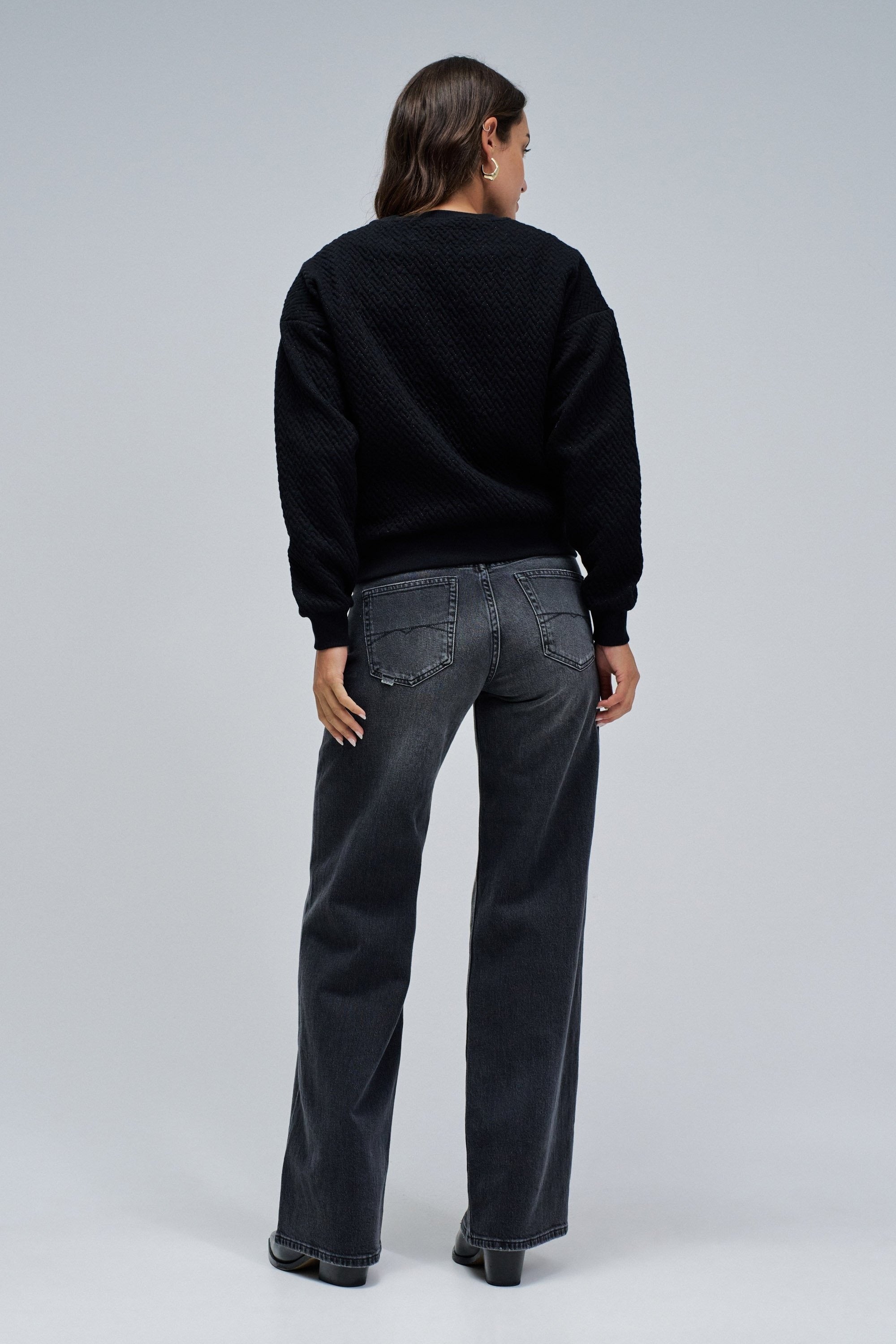 Felpa Lurex Jacquard in nero Felpe Salsa Jeans