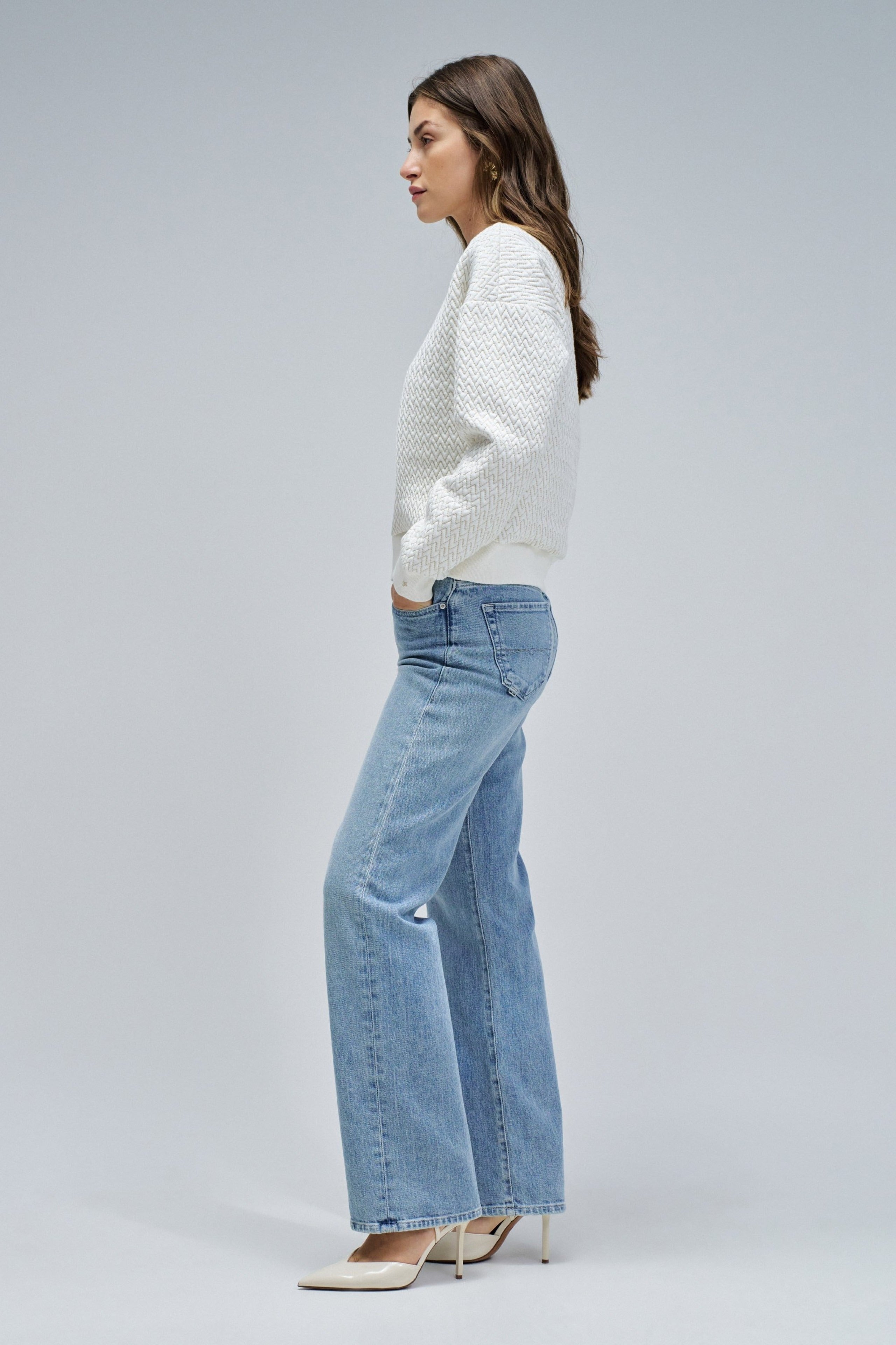 Felpa Lurex Jacquard in Perla chiara V2 Felpe Salsa Jeans