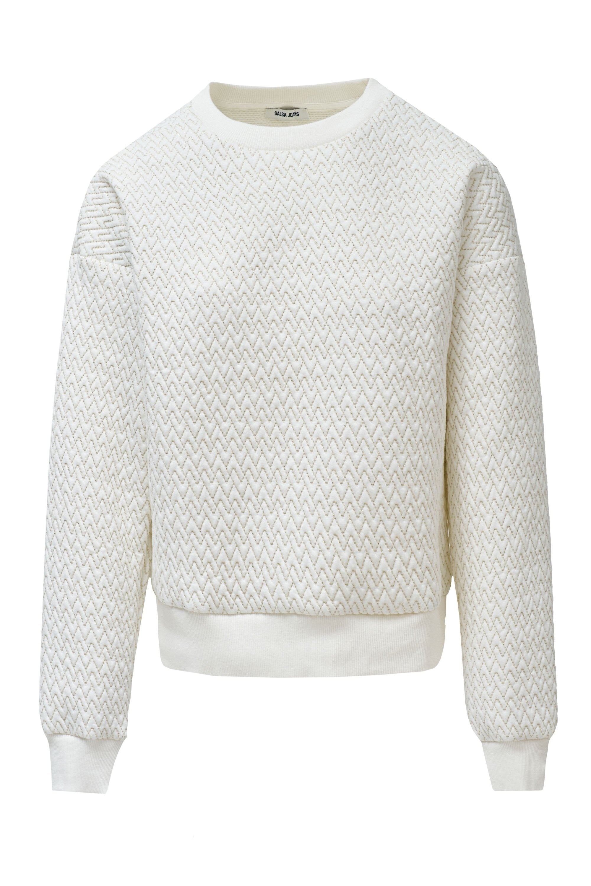 Felpa Lurex Jacquard in Perla chiara V2 Felpe Salsa Jeans