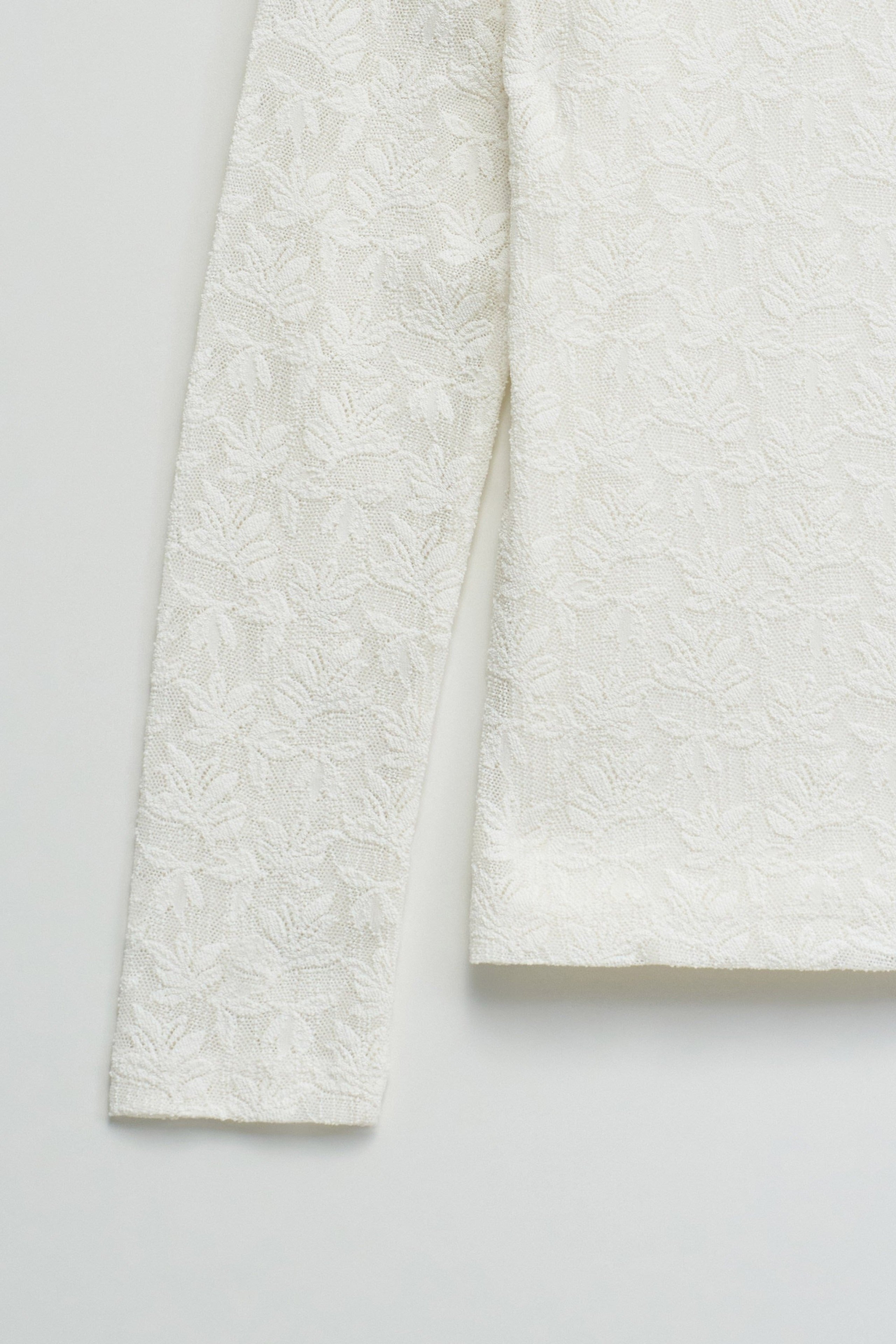 Maglia a maniche lunghe in pizzo color beige chiaro T-shirt Salsa Jeans