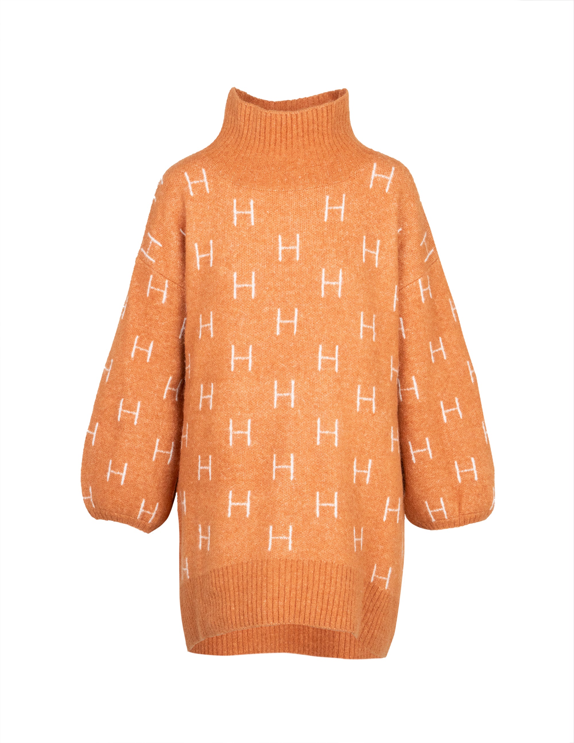 Maglioni FAM Maglione lungo in pelle marrone Hést
