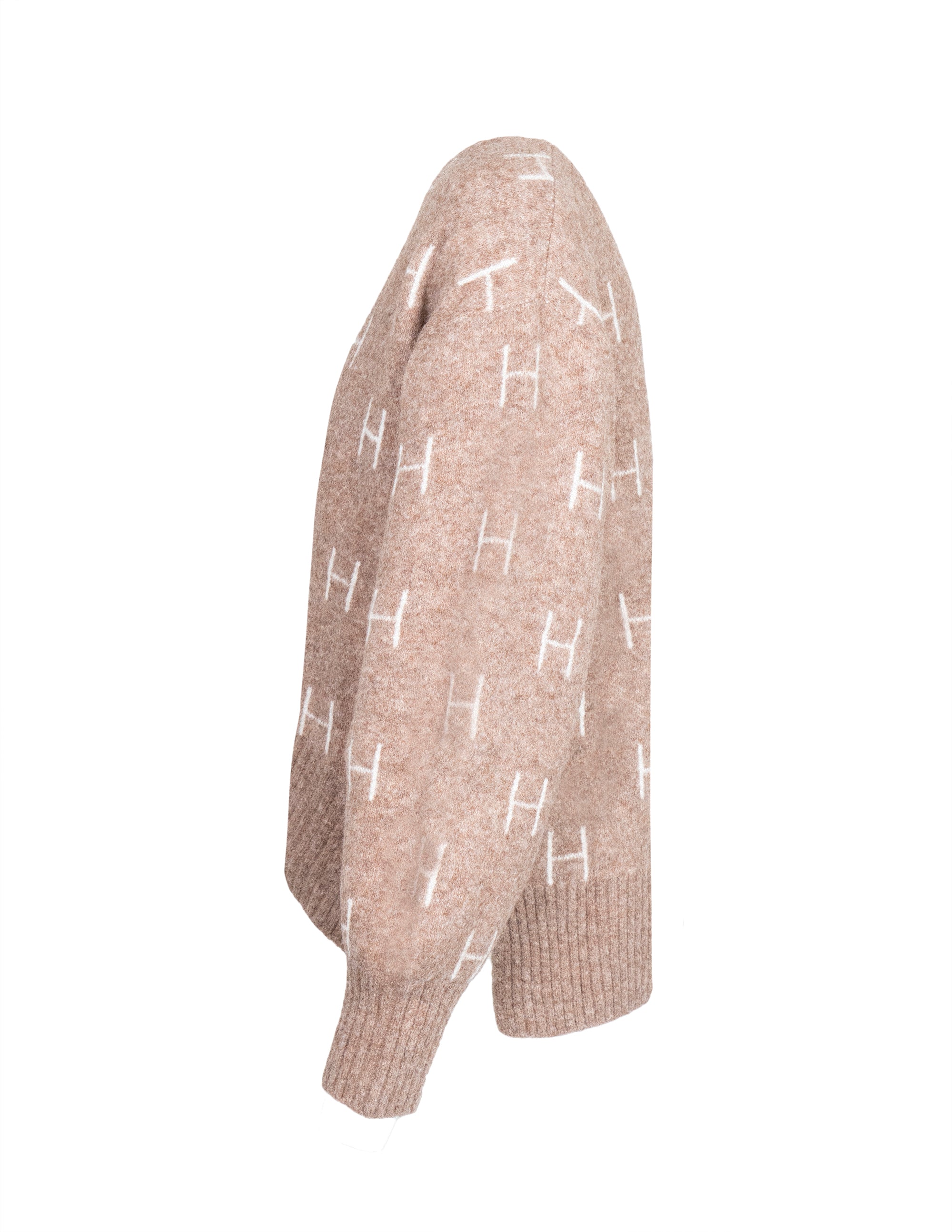 Maglioni Giacca FAM con zip in marrone melange/bianco Hést