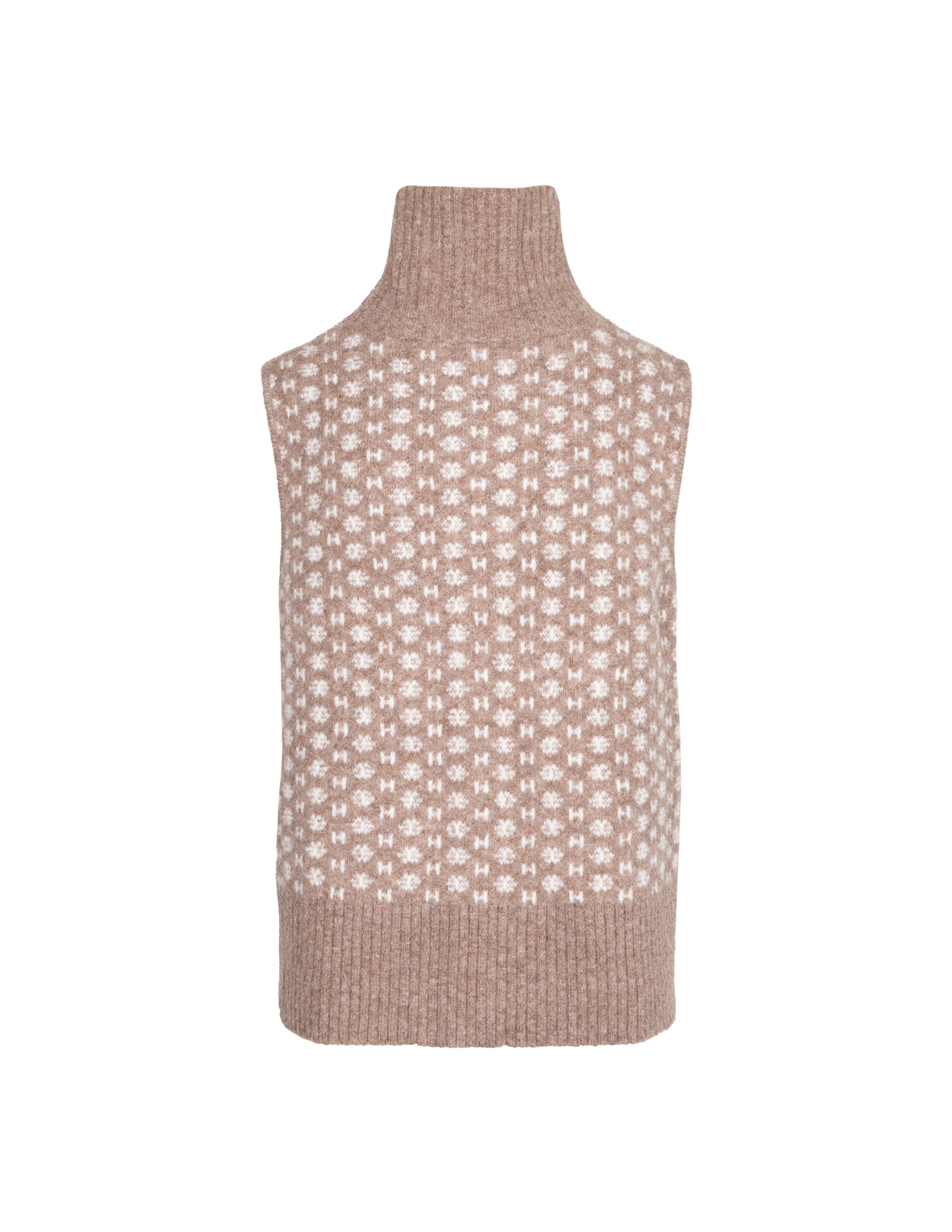 Maglioni Gilet LOGO in marrone melange/bianco Hést