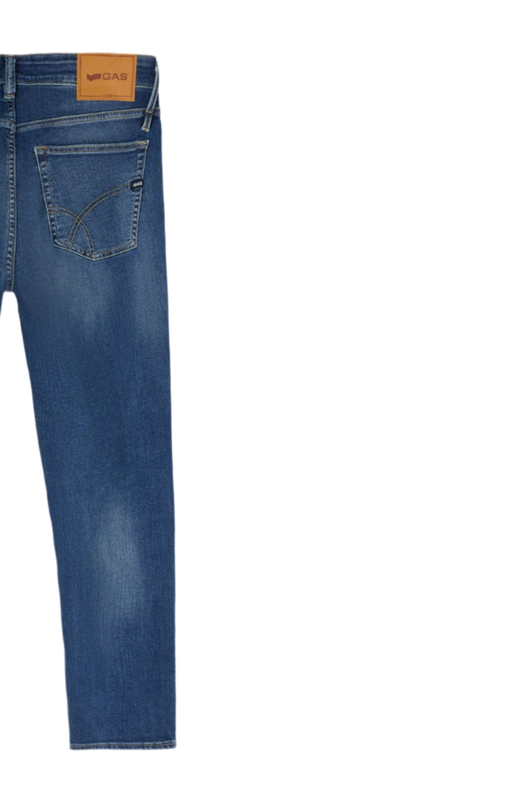 Sax Zip Rev in Stone Mid Mid Jeans GAS