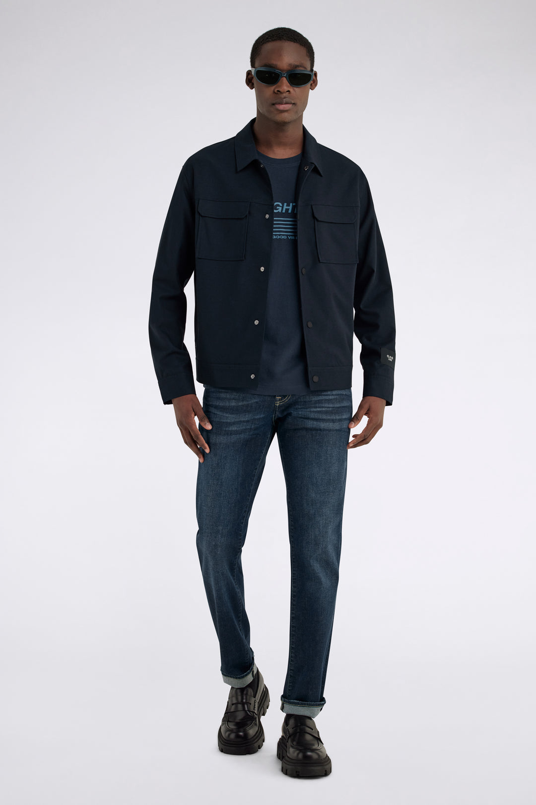 Dharys "Club 19" in T-shirt blu navy GAS