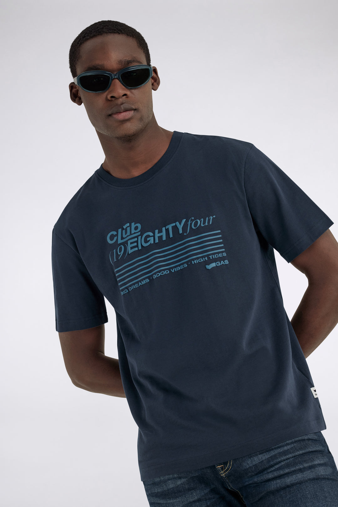 Dharys "Club 19" in T-shirt blu navy GAS