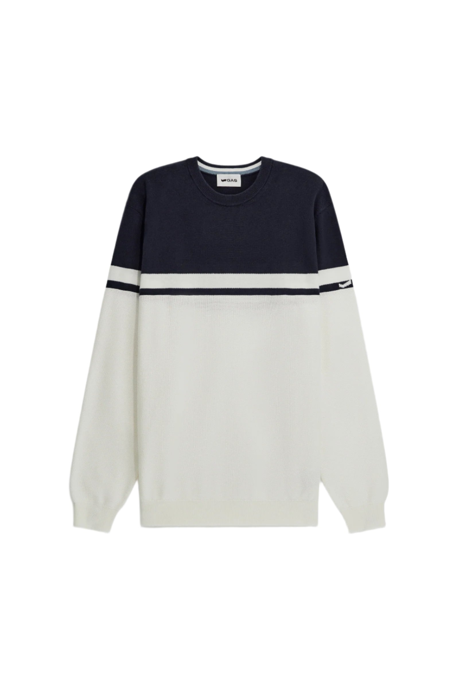Avier Collo rotondo in blu navy / bianco neve Maglioni GAS