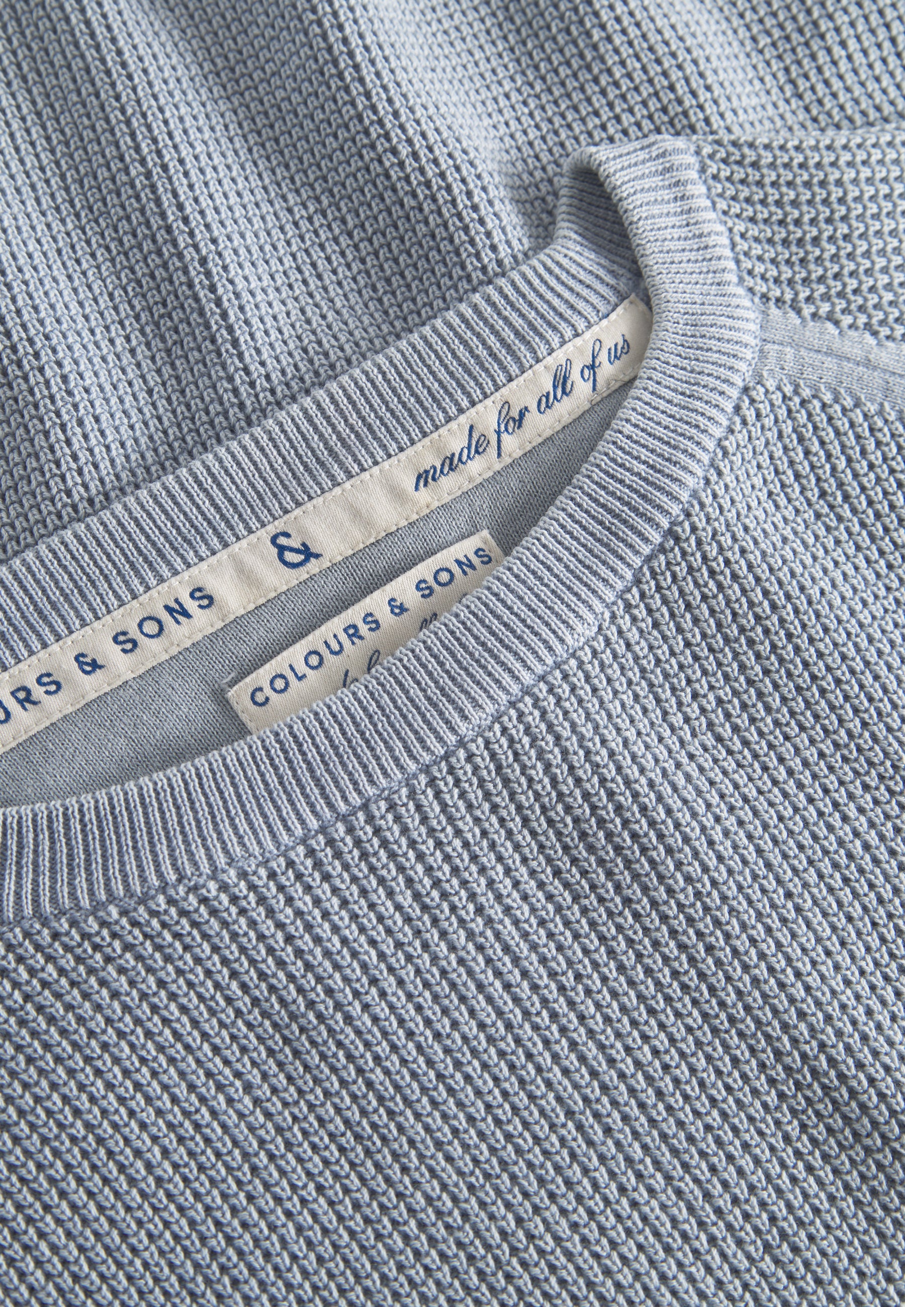 Girocollo lavato in cielo Maglioni Colours and Sons