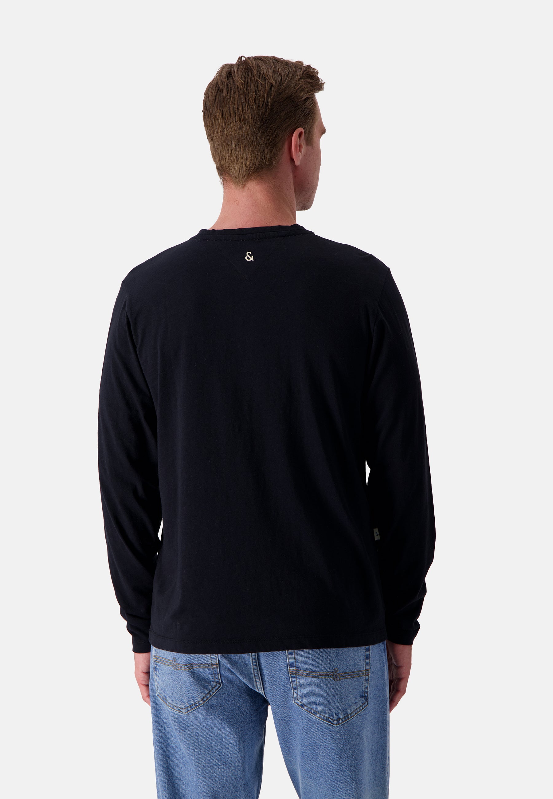 Felpa Henley Slub in antracite Colours and Sons