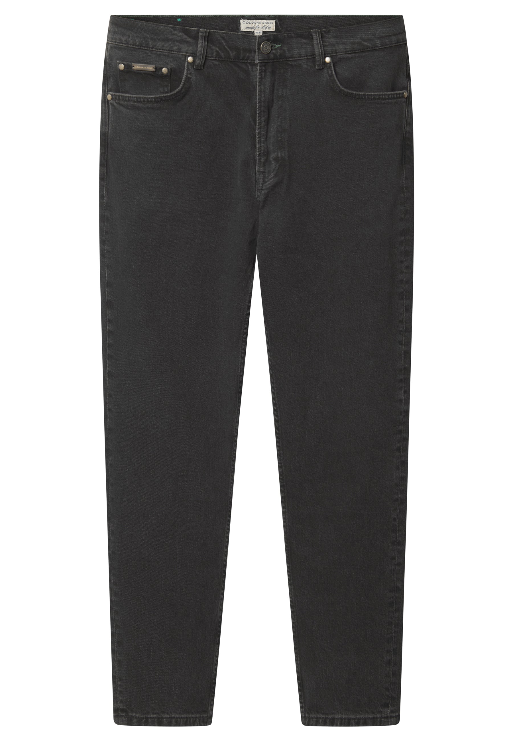 Jeans cropped in denim lavato nero Colours and Sons