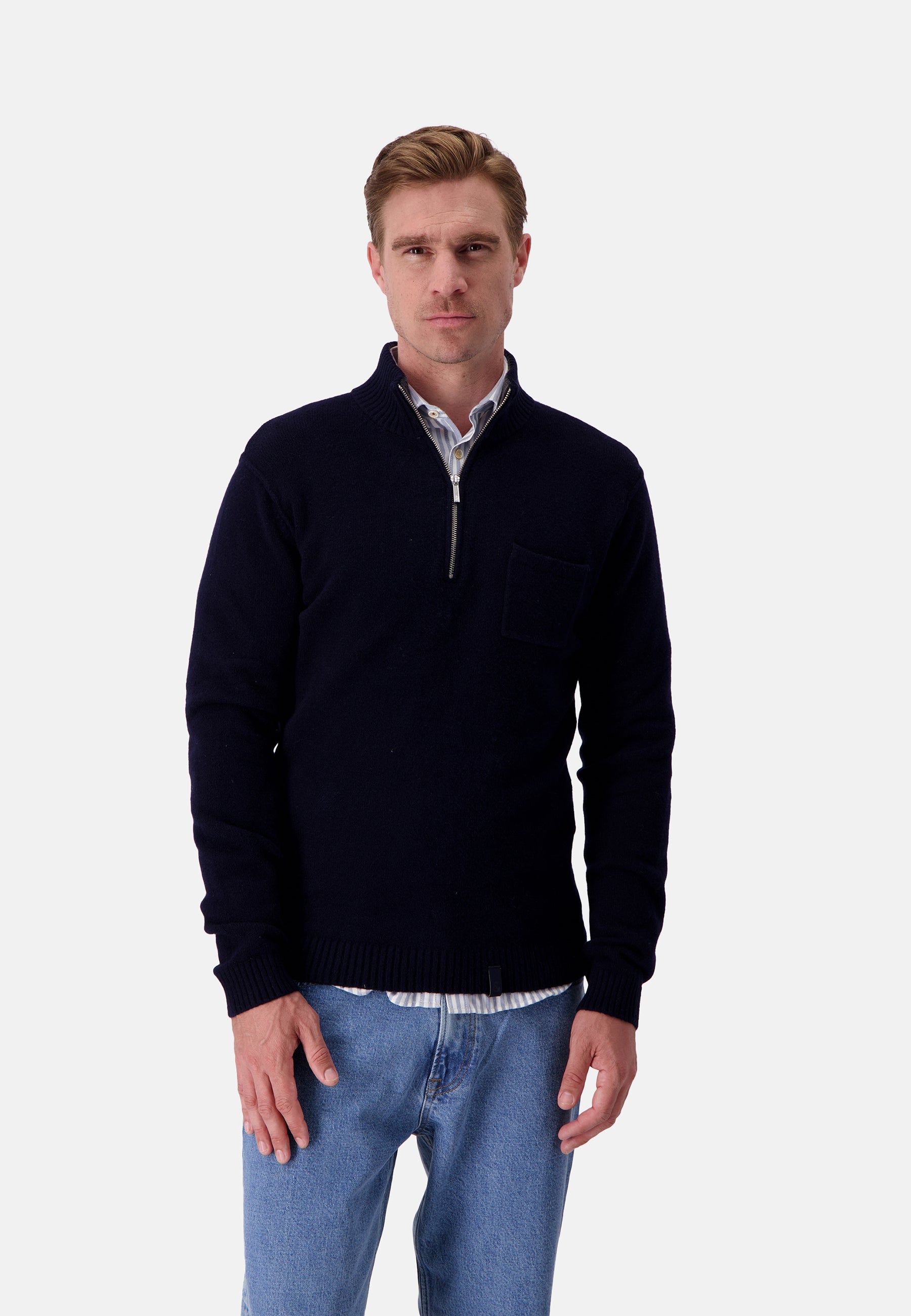 Mock-Zip Woolen Touch in Marina Maglioni Colours and Sons