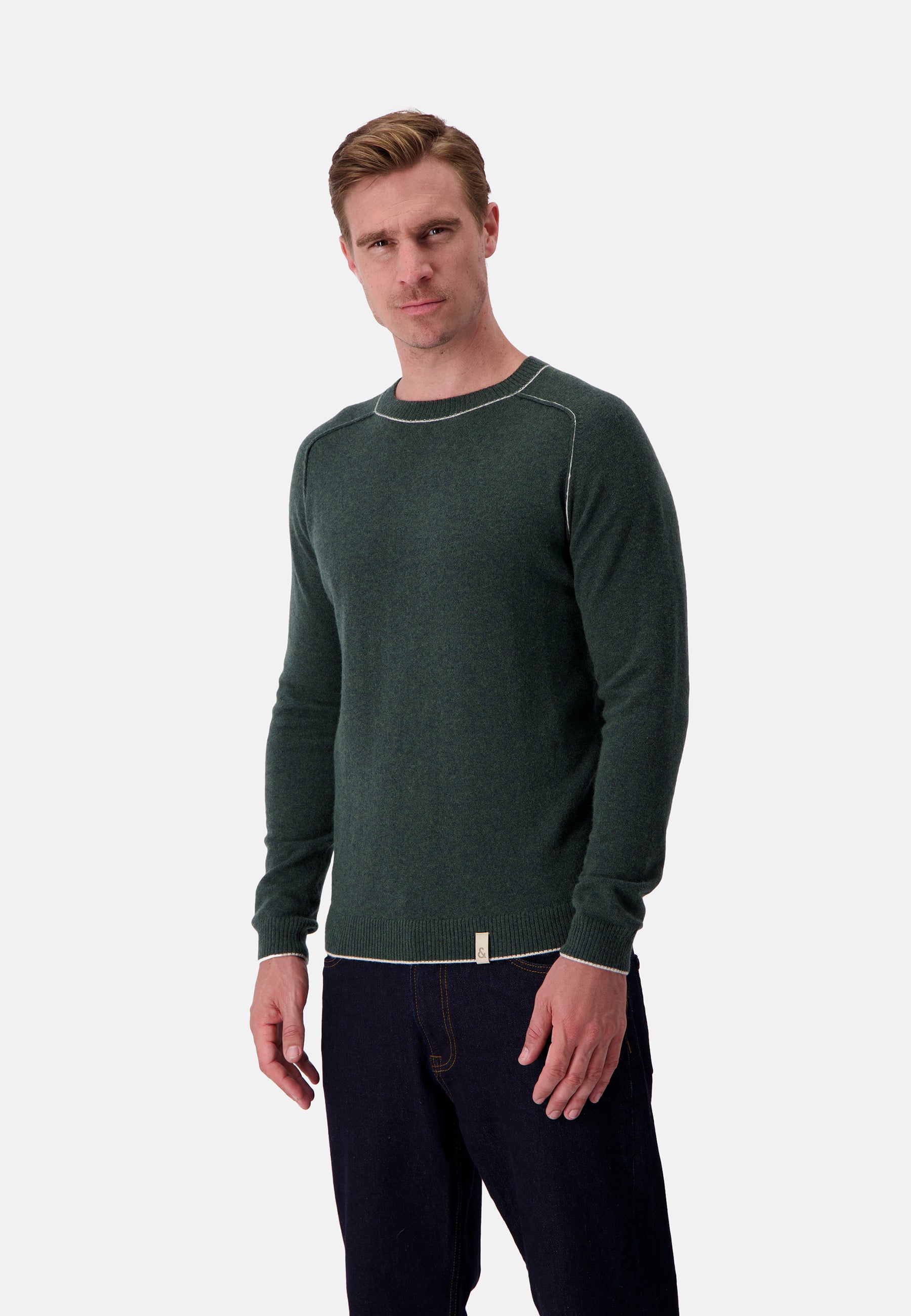 Miscela Merino a collo tondo in Yucca Maglioni Colours and Sons