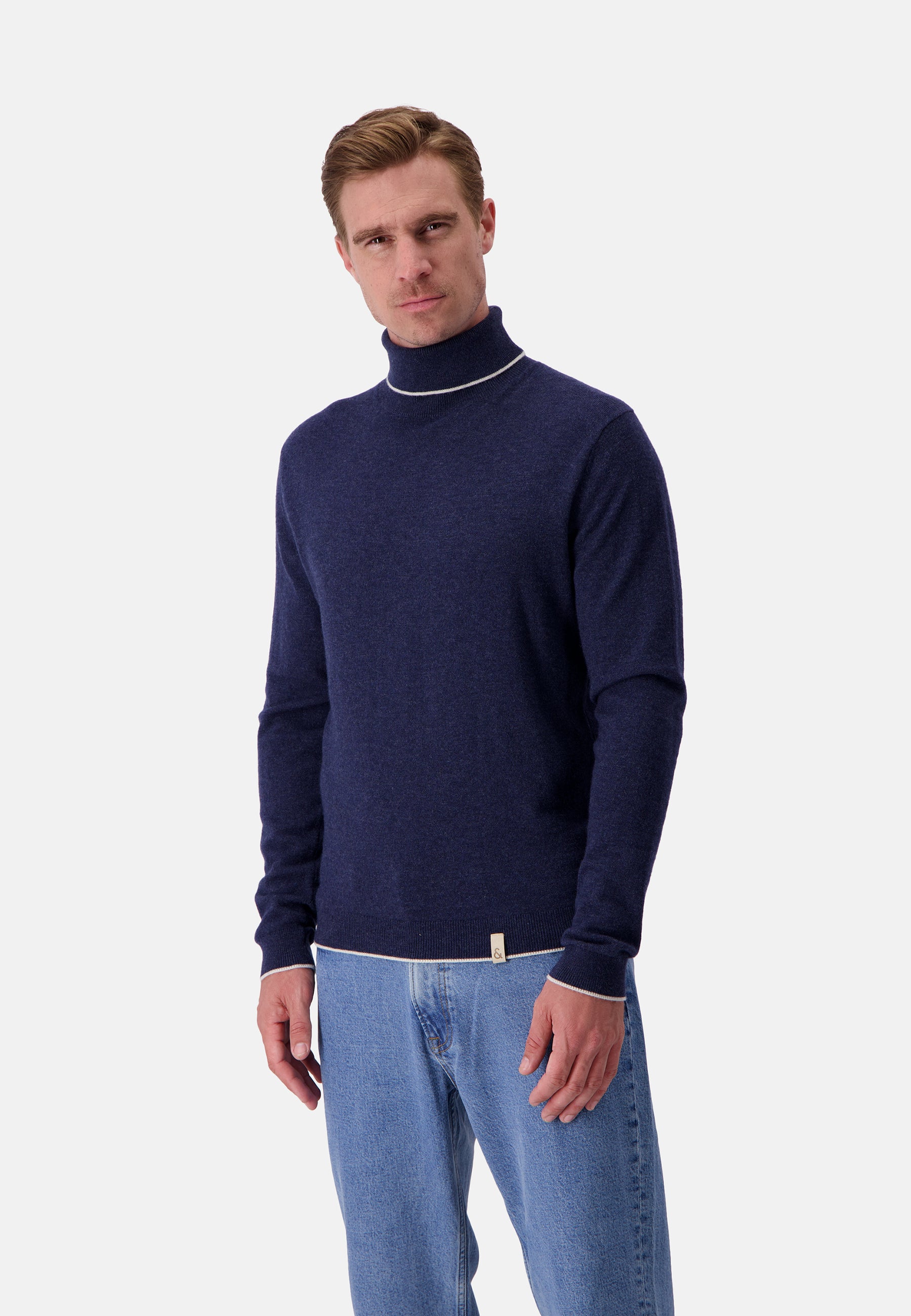 Dolcevita in misto merino in blu Maglioni Colours and Sons