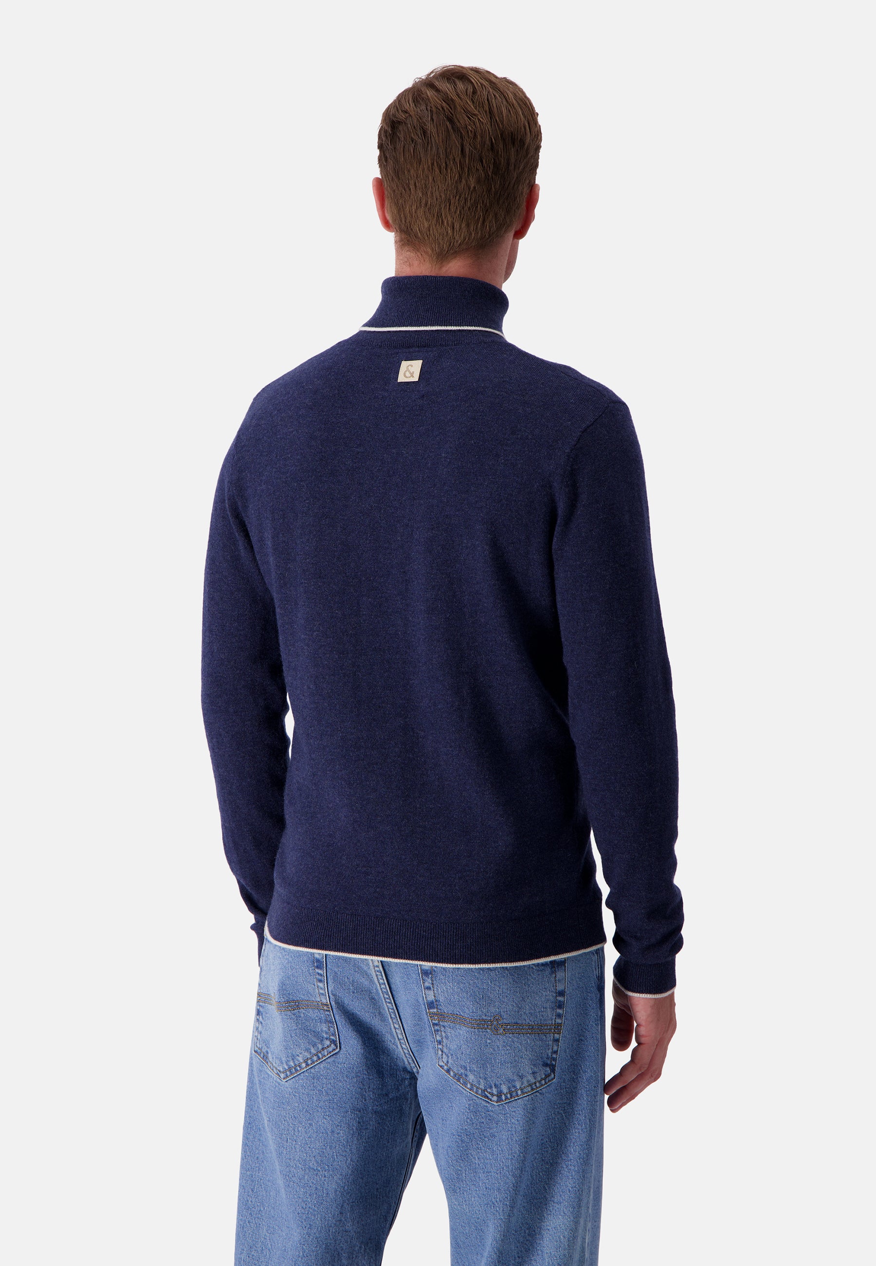 Dolcevita in misto merino in blu Maglioni Colours and Sons
