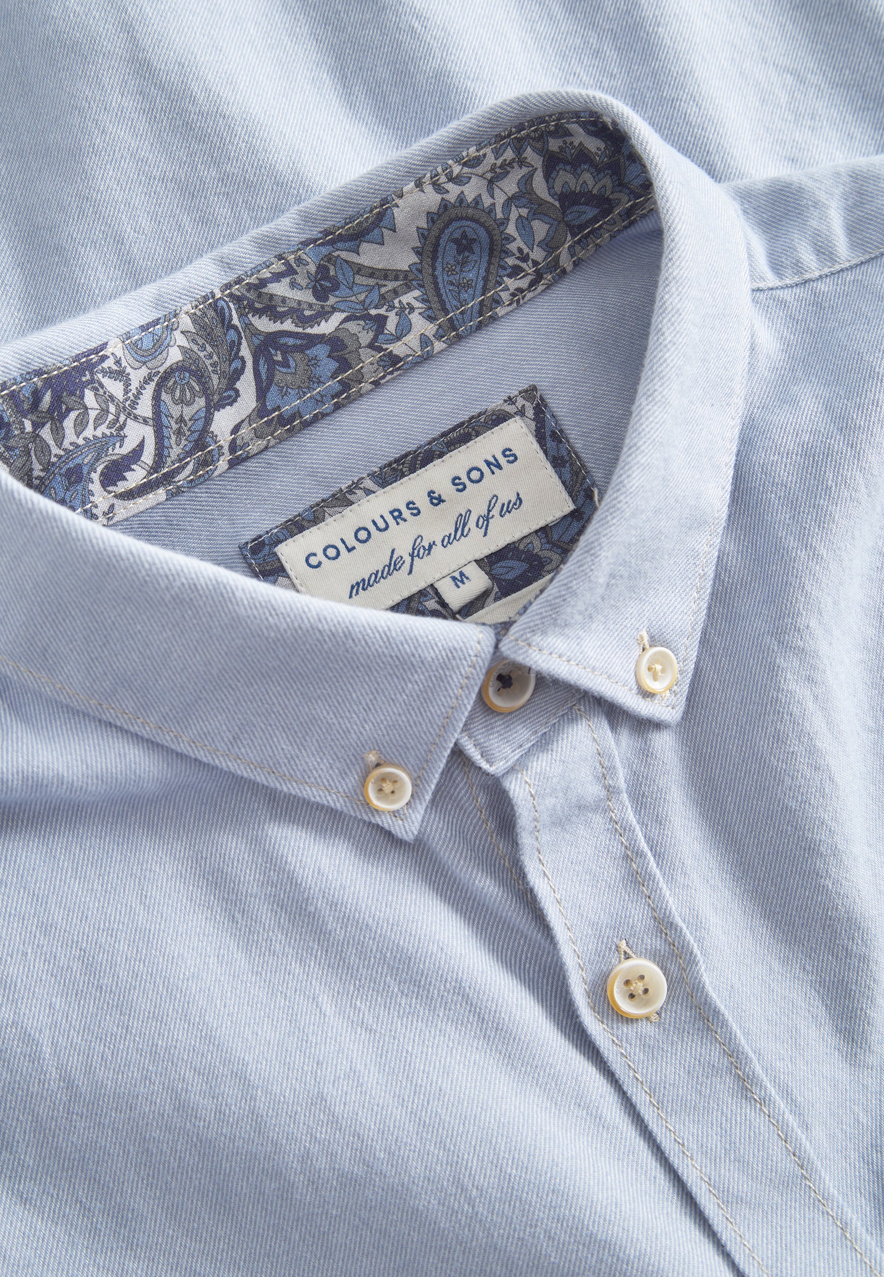 Camicia Spazzolato Twill in Lago Camicie Colours and Sons