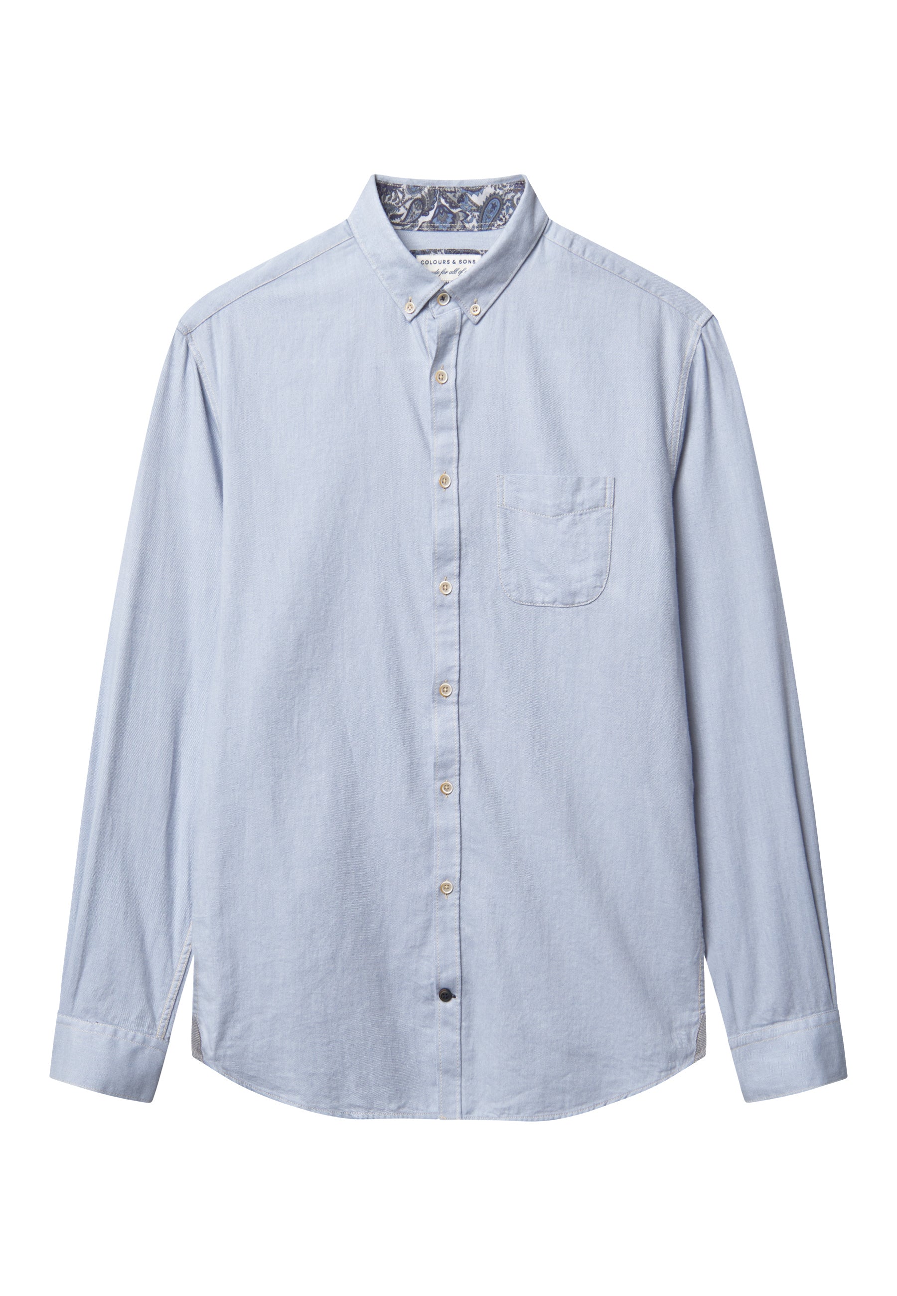 Camicia Spazzolato Twill in Lago Camicie Colours and Sons