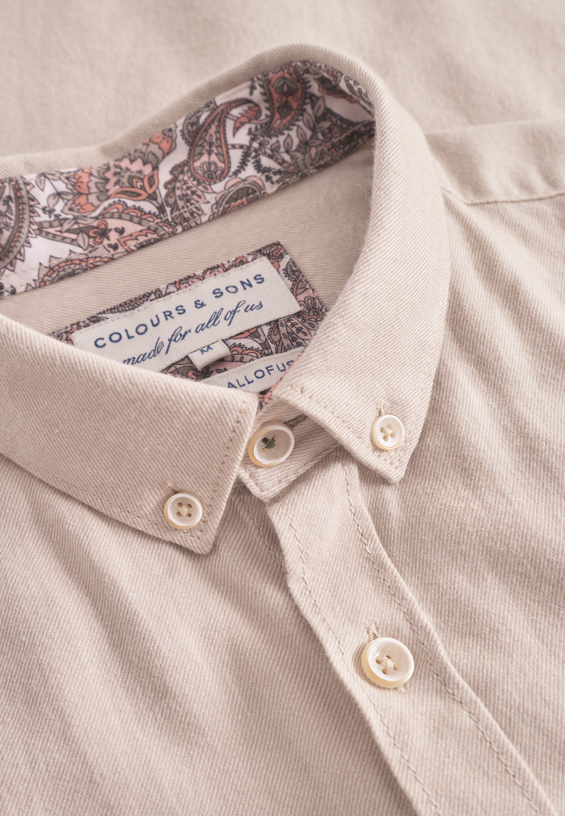 Camicia Twill spazzolato in Tumbleweed Camicie Colours and Sons