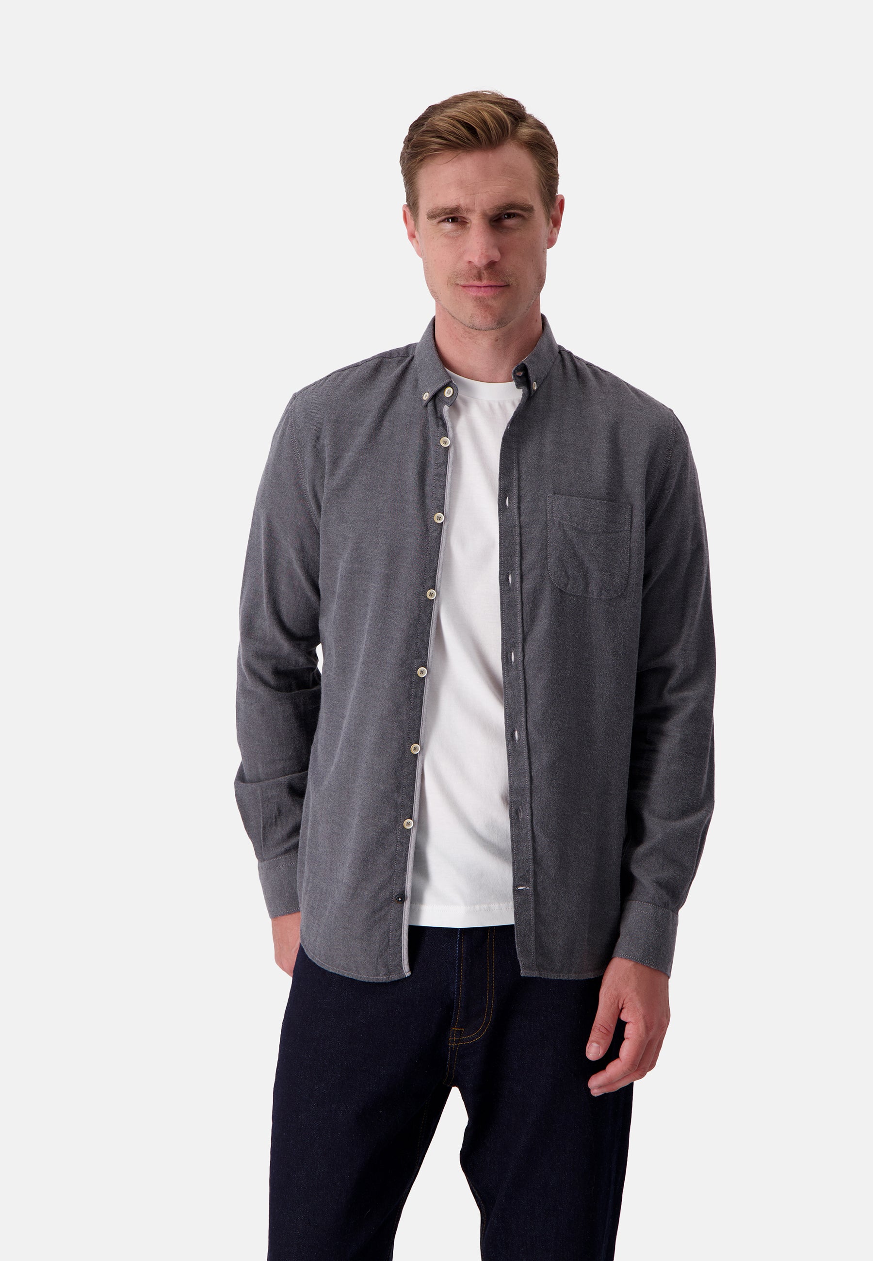 Camicia Twill spazzolato in antracite Camicie Colours and Sons