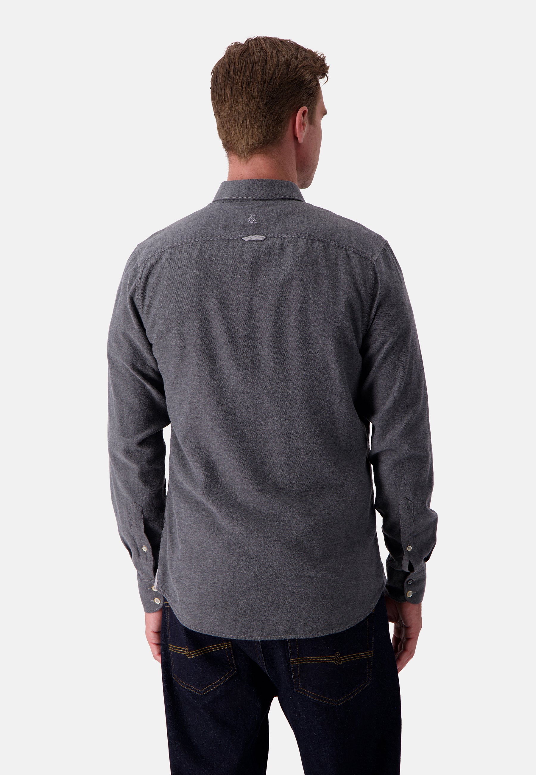 Camicia Twill spazzolato in antracite Camicie Colours and Sons
