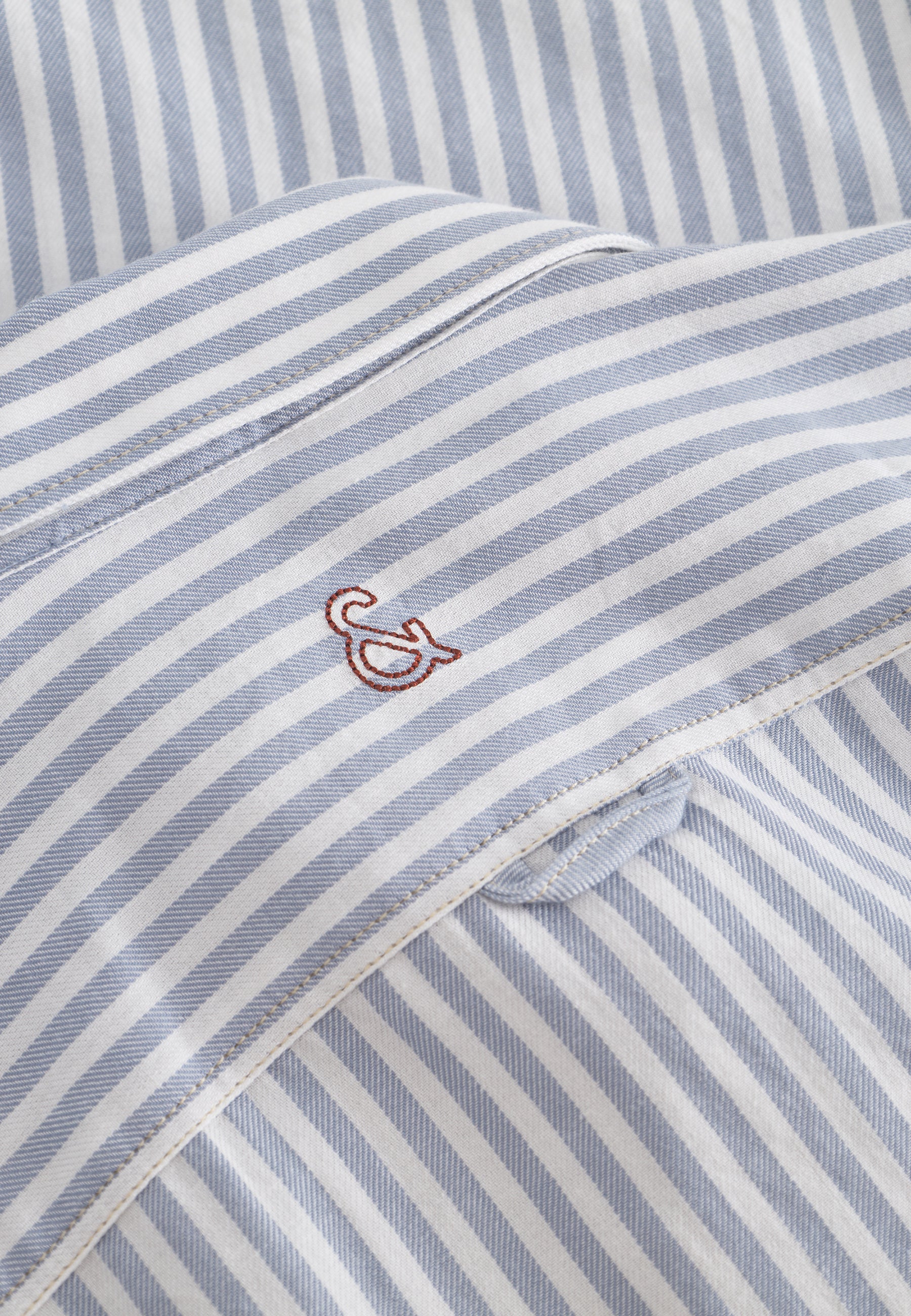 Camicia Spazzolato Twill Stripes in Lago Stripes Camicie Colours and Sons