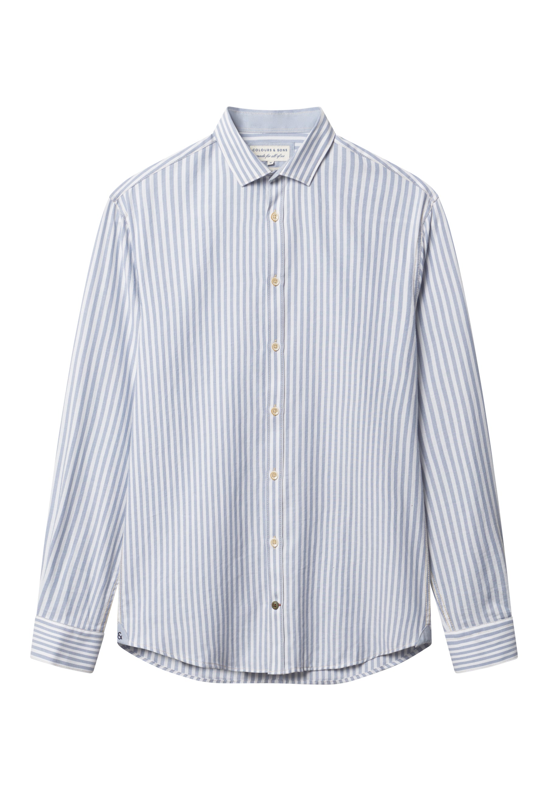 Camicia Spazzolato Twill Stripes in Lago Stripes Camicie Colours and Sons