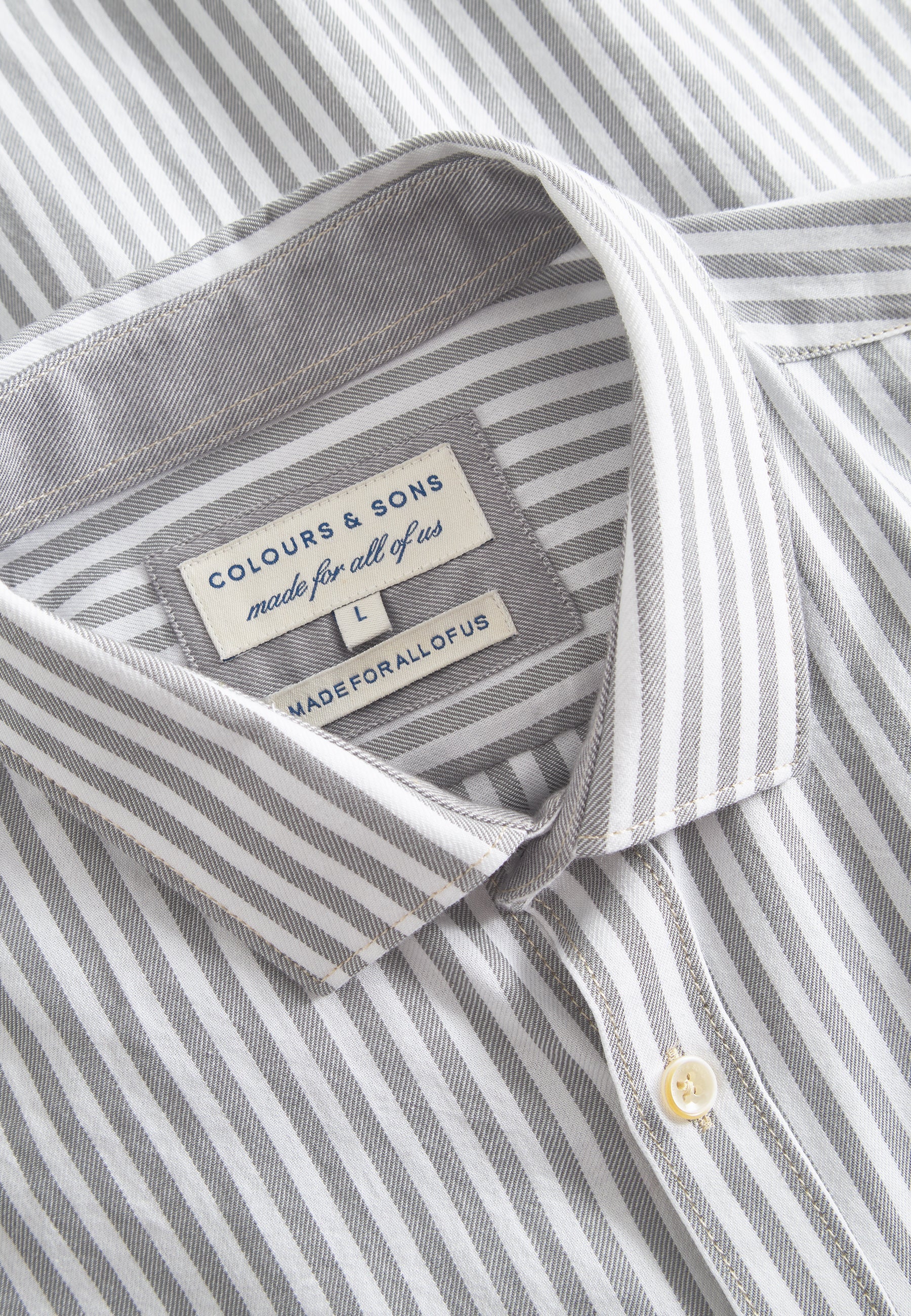 Camicia Spazzolato Twill Stripes in Argento Stripes Camicie Colours and Sons