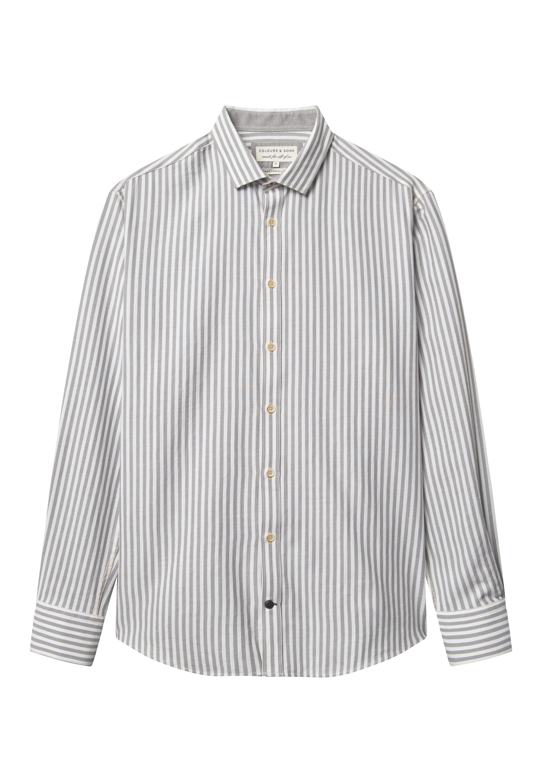 Camicia Spazzolato Twill Stripes in Argento Stripes Camicie Colours and Sons