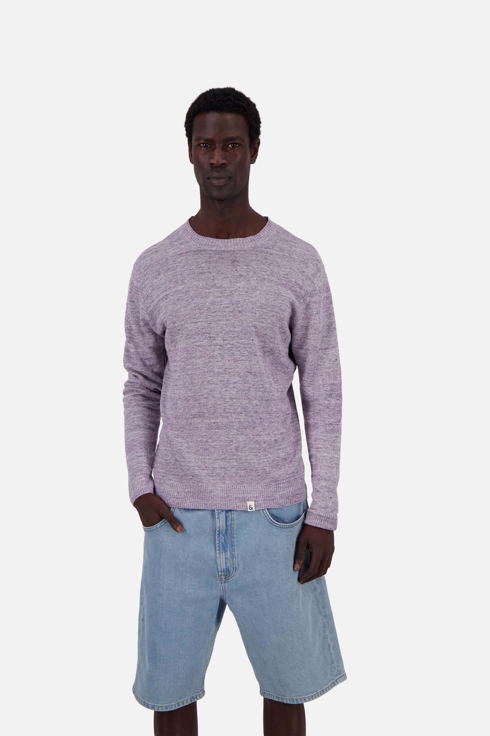 Lino a girocollo in viola Maglioni Colours and Sons
