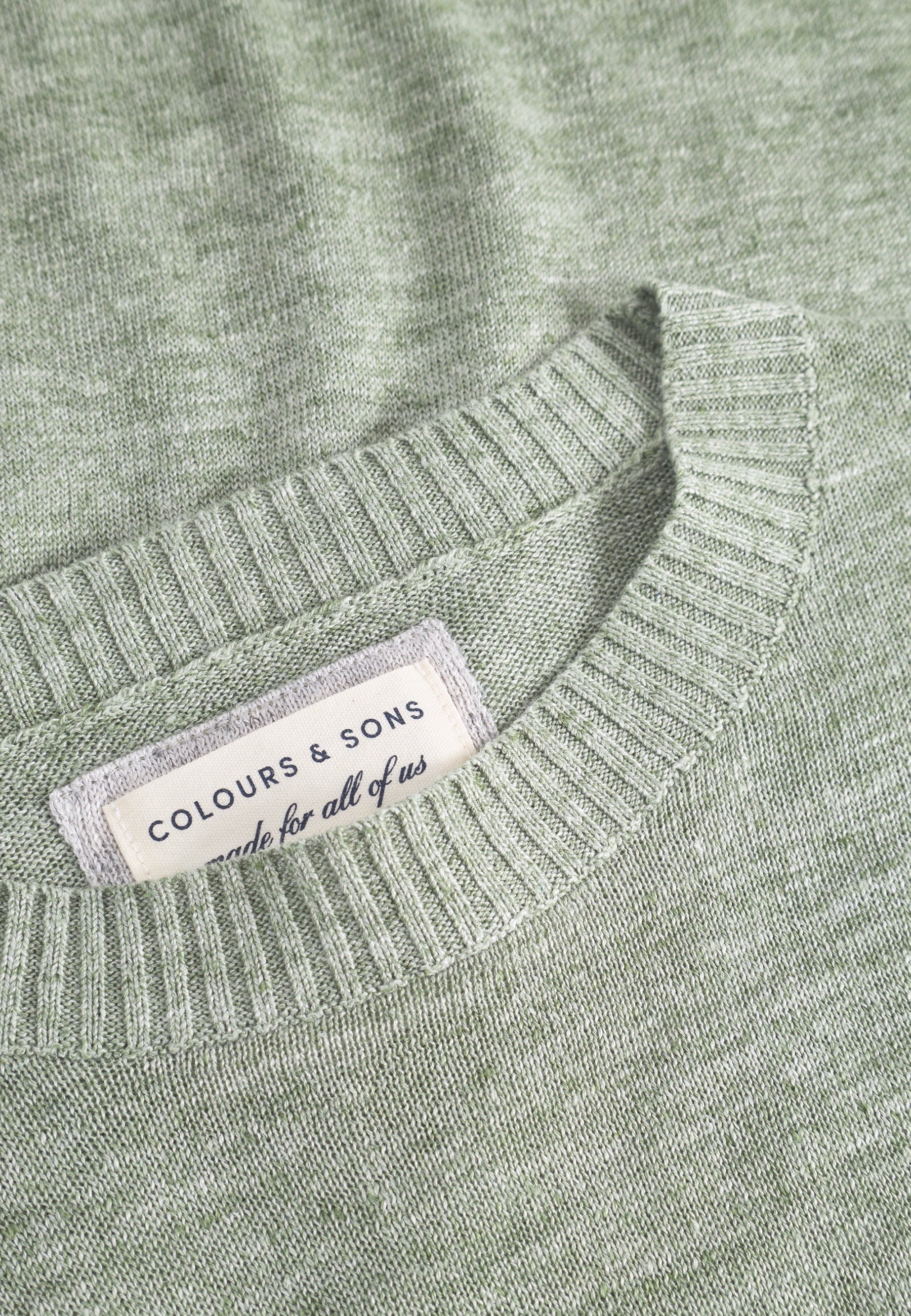 Lino a girocollo in Lime Maglioni Colours and Sons