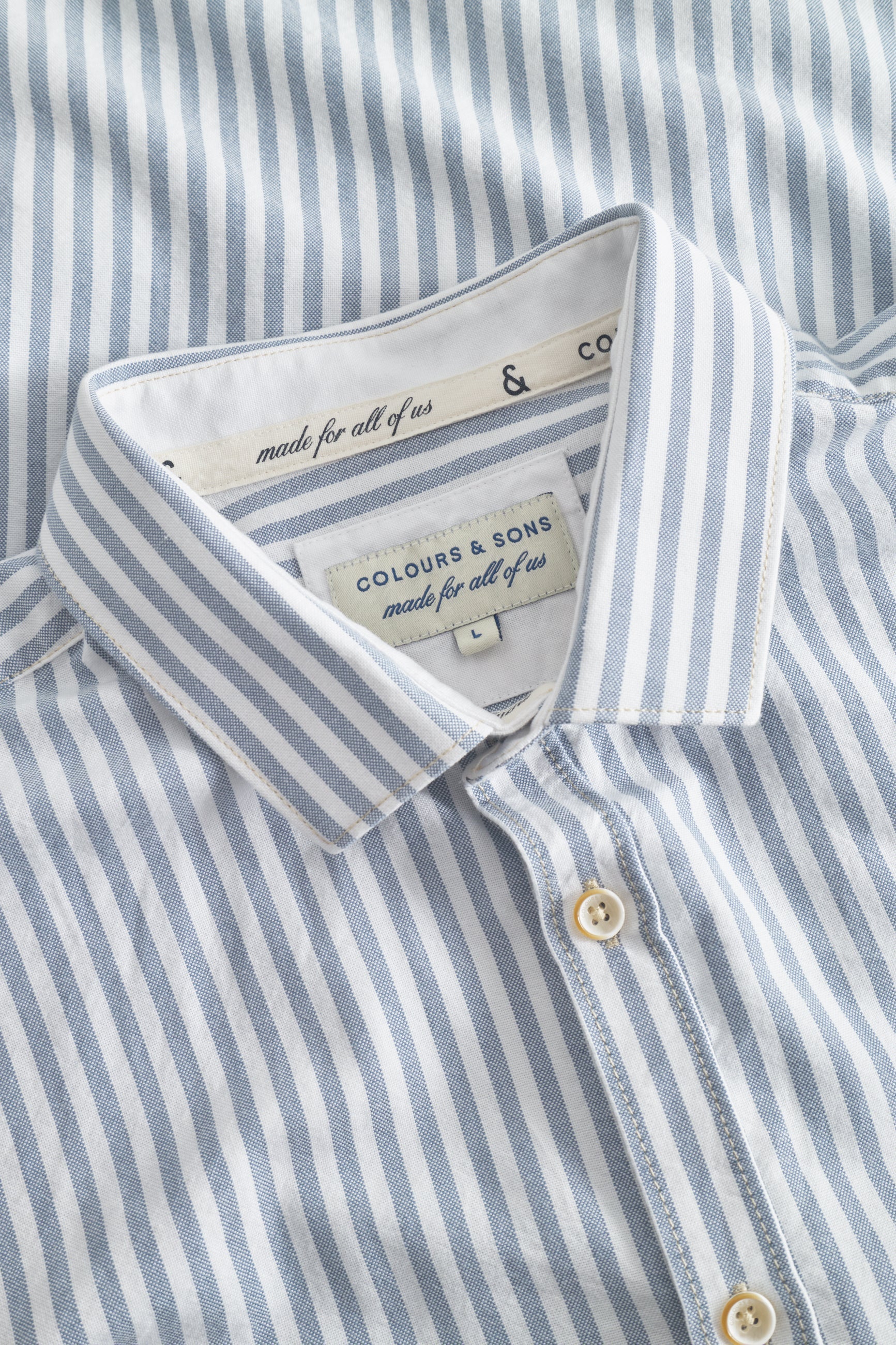 Camicia a righe Oxford in cielo Camicie a righe Colours and Sons