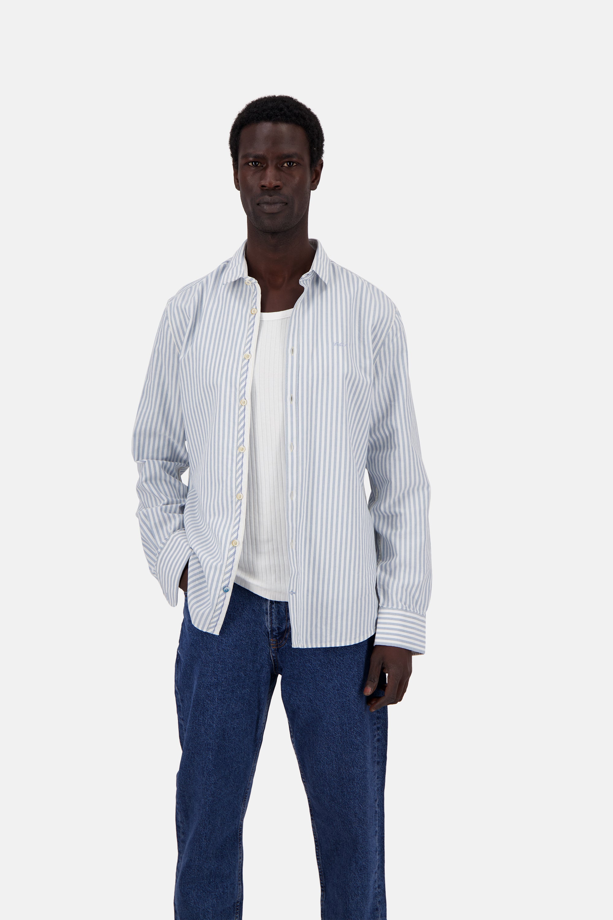Camicia a righe Oxford in cielo Camicie a righe Colours and Sons