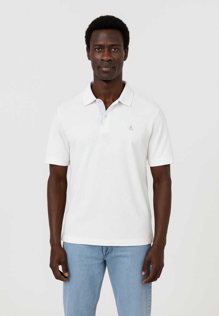 Polo tinta in capo in bianco Magliette Colours and Sons