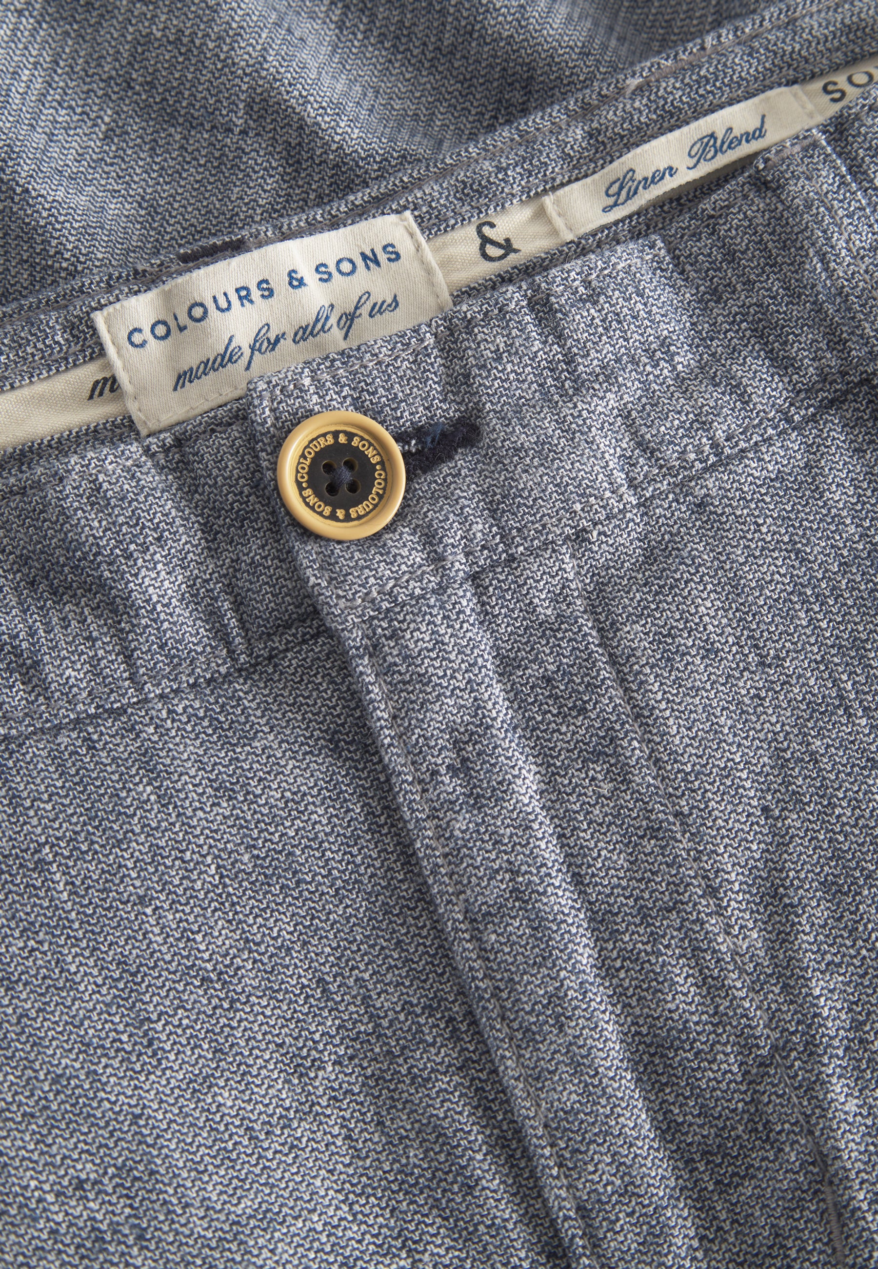 Pantaloncini in misto lino Check in River Twill Colours and Sons