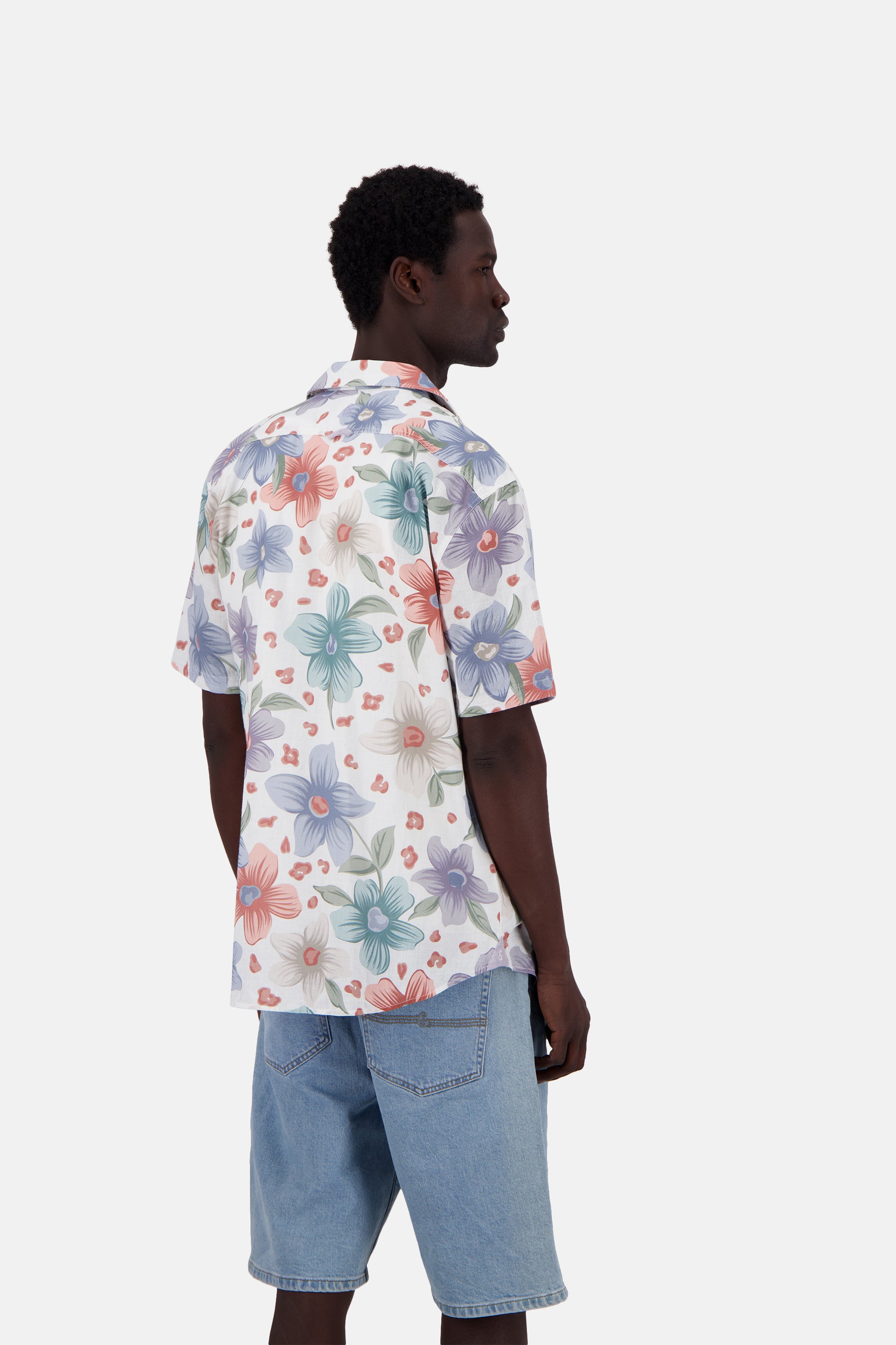 Camicia stampata a fiori bianchi Camicie Colours and Sons
