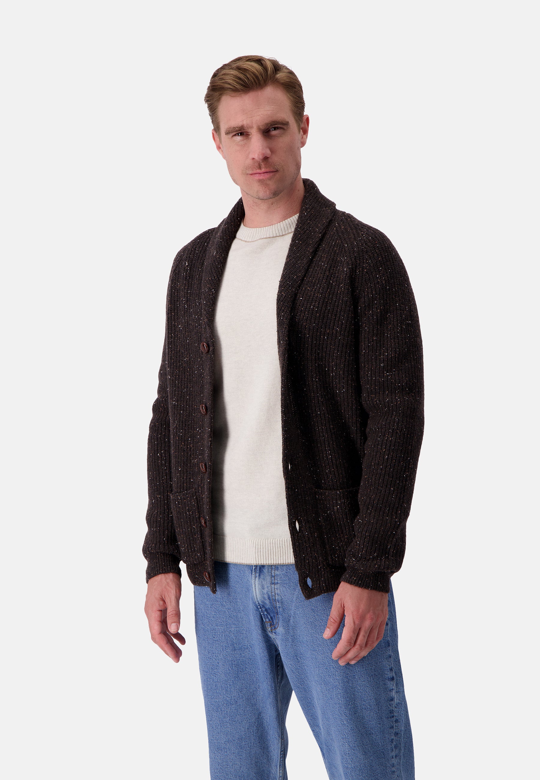 Cardigan Donegal in terra Maglioni Colours and Sons