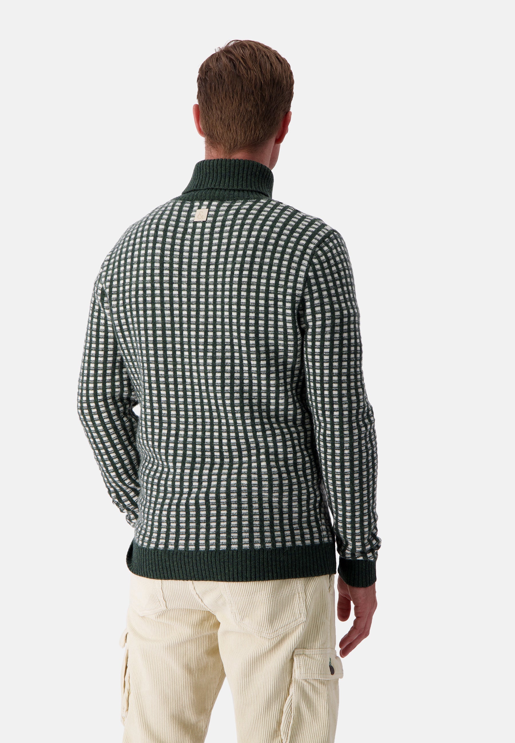 Dolcevita intarsio bicolore in Yucca-bianco sporco Maglioni Colours and Sons